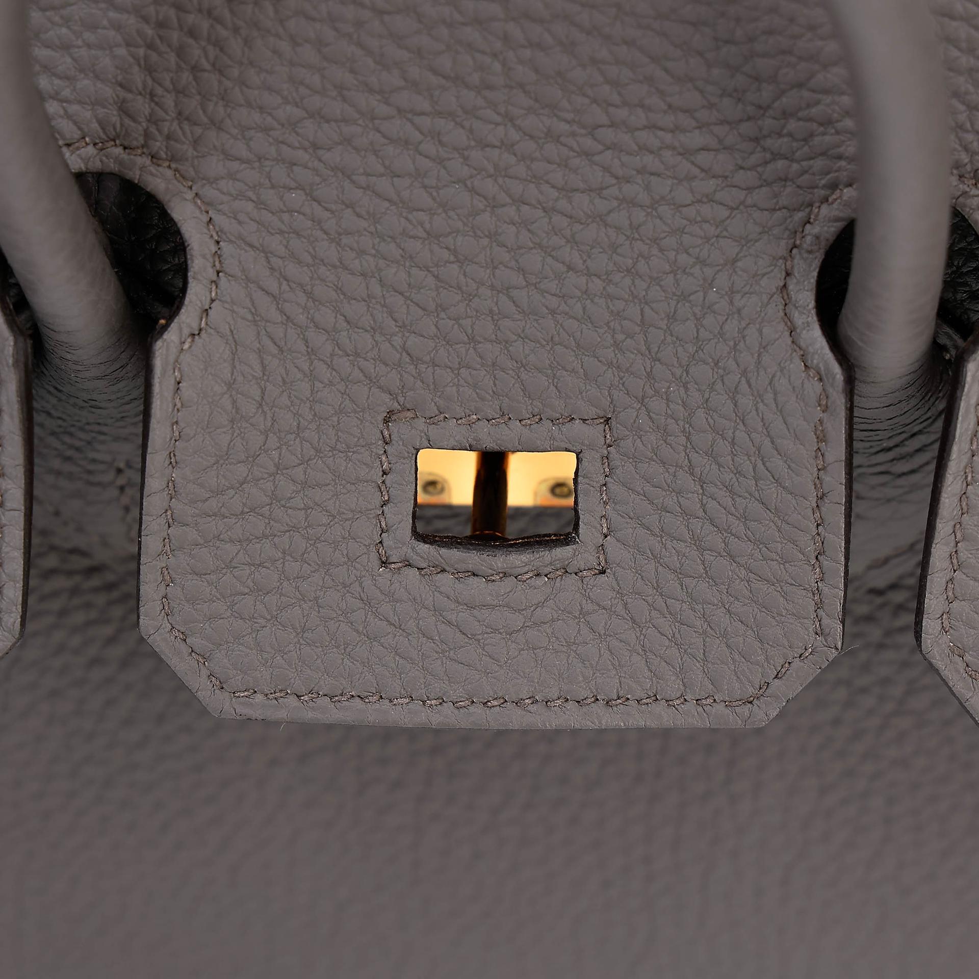 A美品 HERMÈS 爱马仕 Birkin 25 8F 锡器灰 Etain Togo小牛皮 玫瑰金扣 Y刻 2020年 - 12