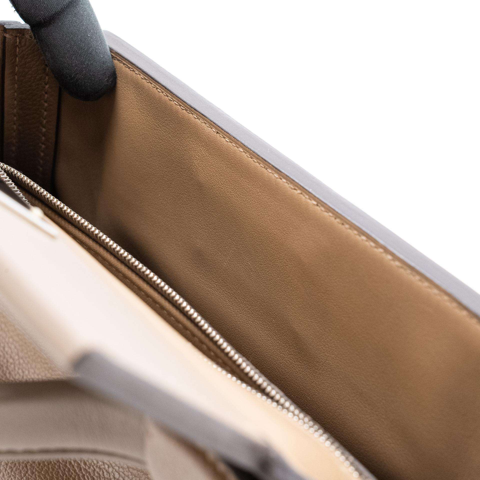 Very Good ( Rank A) HERMÈS 24/24 - 21 mini Beige Marfa (8Q) Etoupe (18) Evercolor Swift Palladium hardware Z (2021) - 16