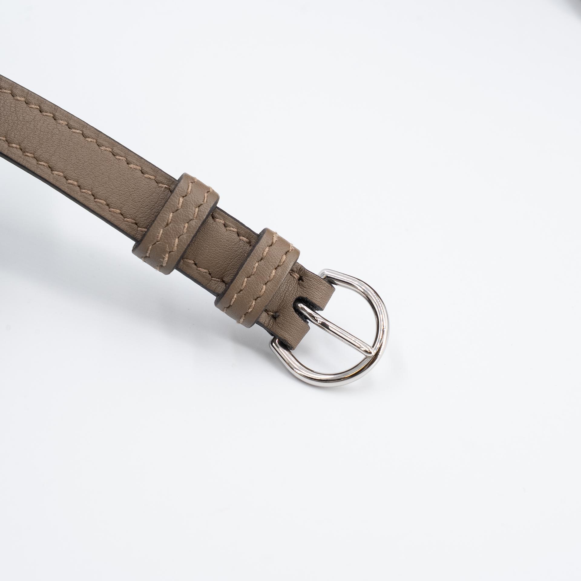 Very Good ( Rank A) HERMÈS 24/24 - 21 mini Beige Marfa (8Q) Etoupe (18) Evercolor Swift Palladium hardware Z (2021) - 18