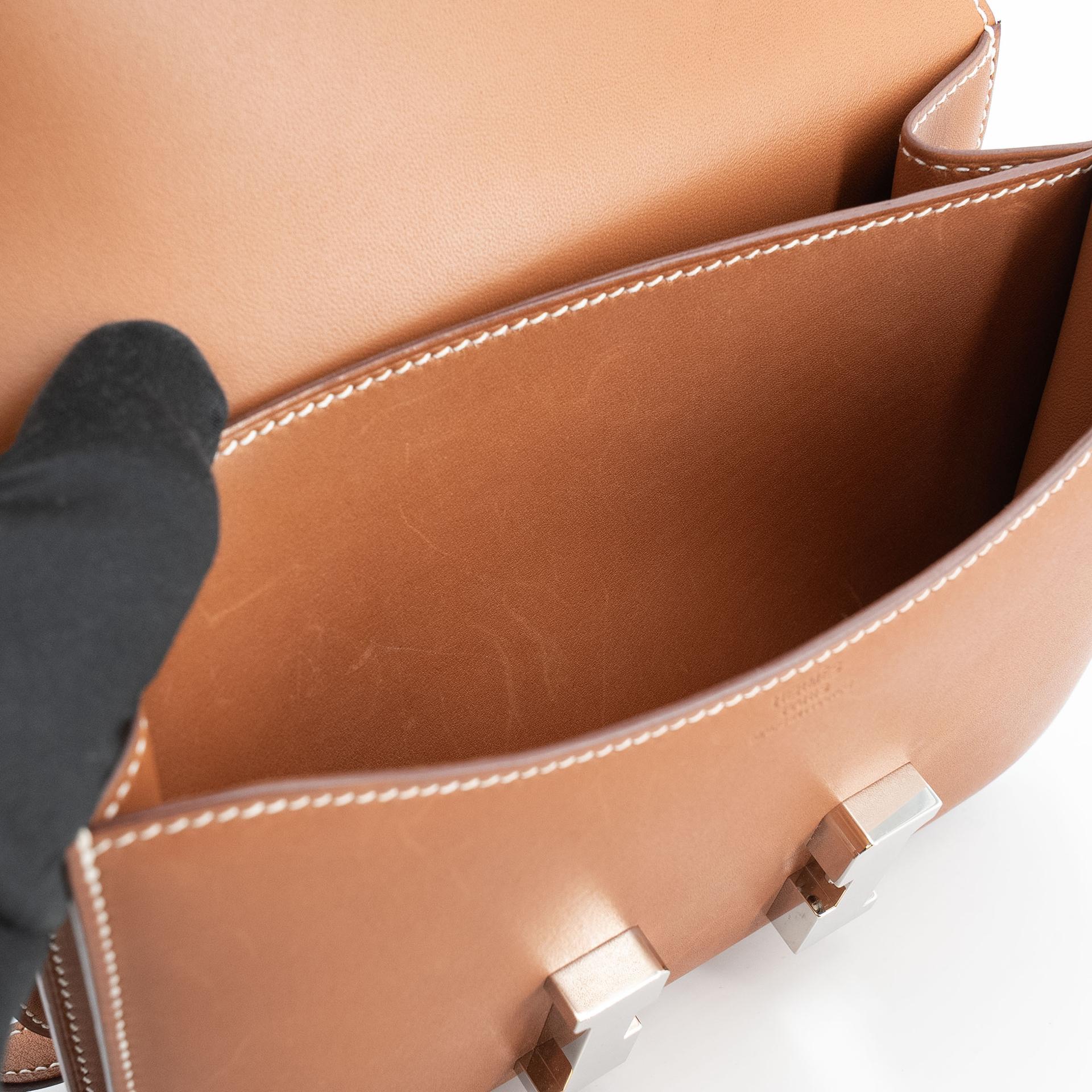 Very Good ( Rank A) HERMÈS Constance Mini Fauve (34) Barenia Palladium hardware C (2018) - 22