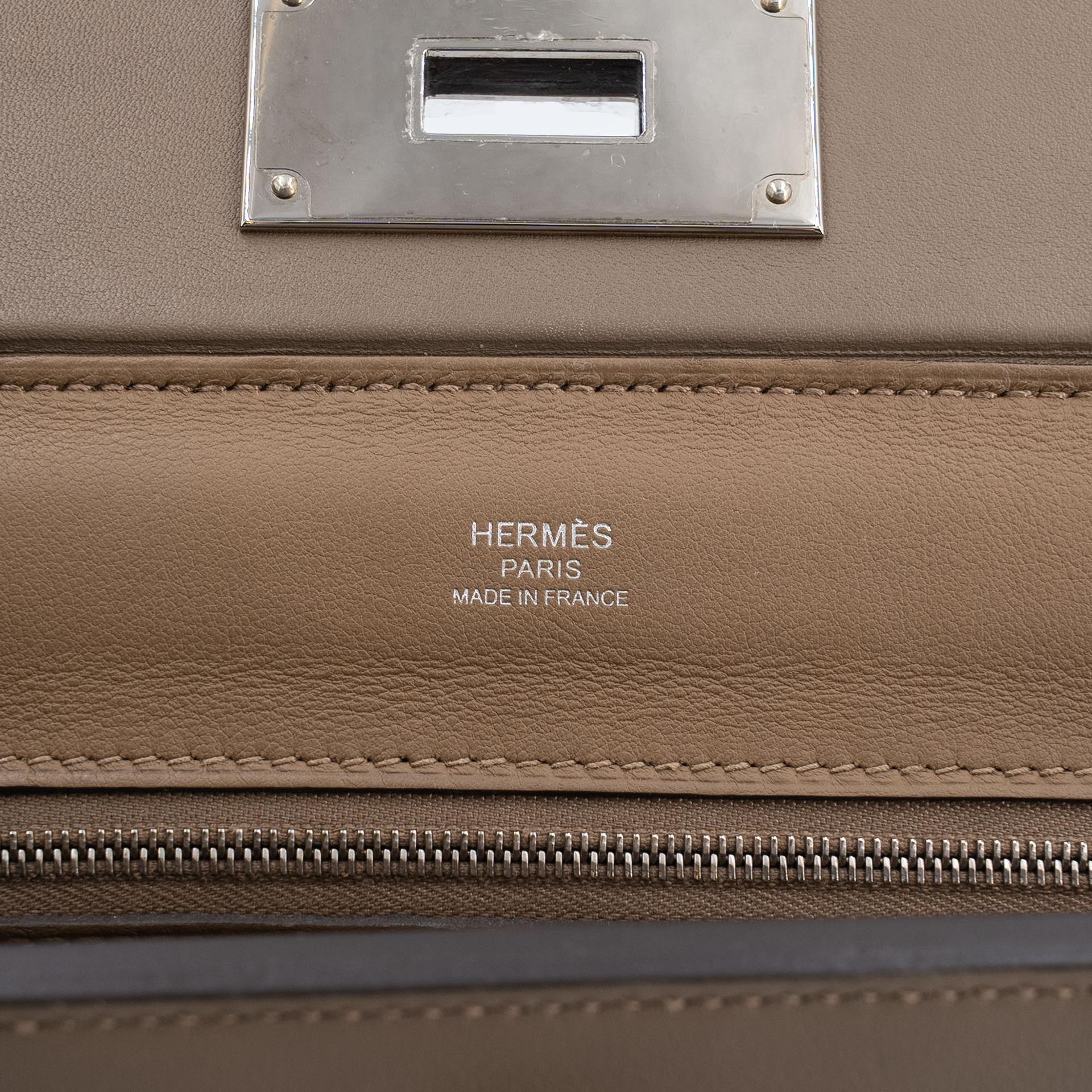 Very Good ( Rank A) HERMÈS 24/24 - 21 mini Beige Marfa (8Q) Etoupe (18) Evercolor Swift Palladium hardware Z (2021) - 13