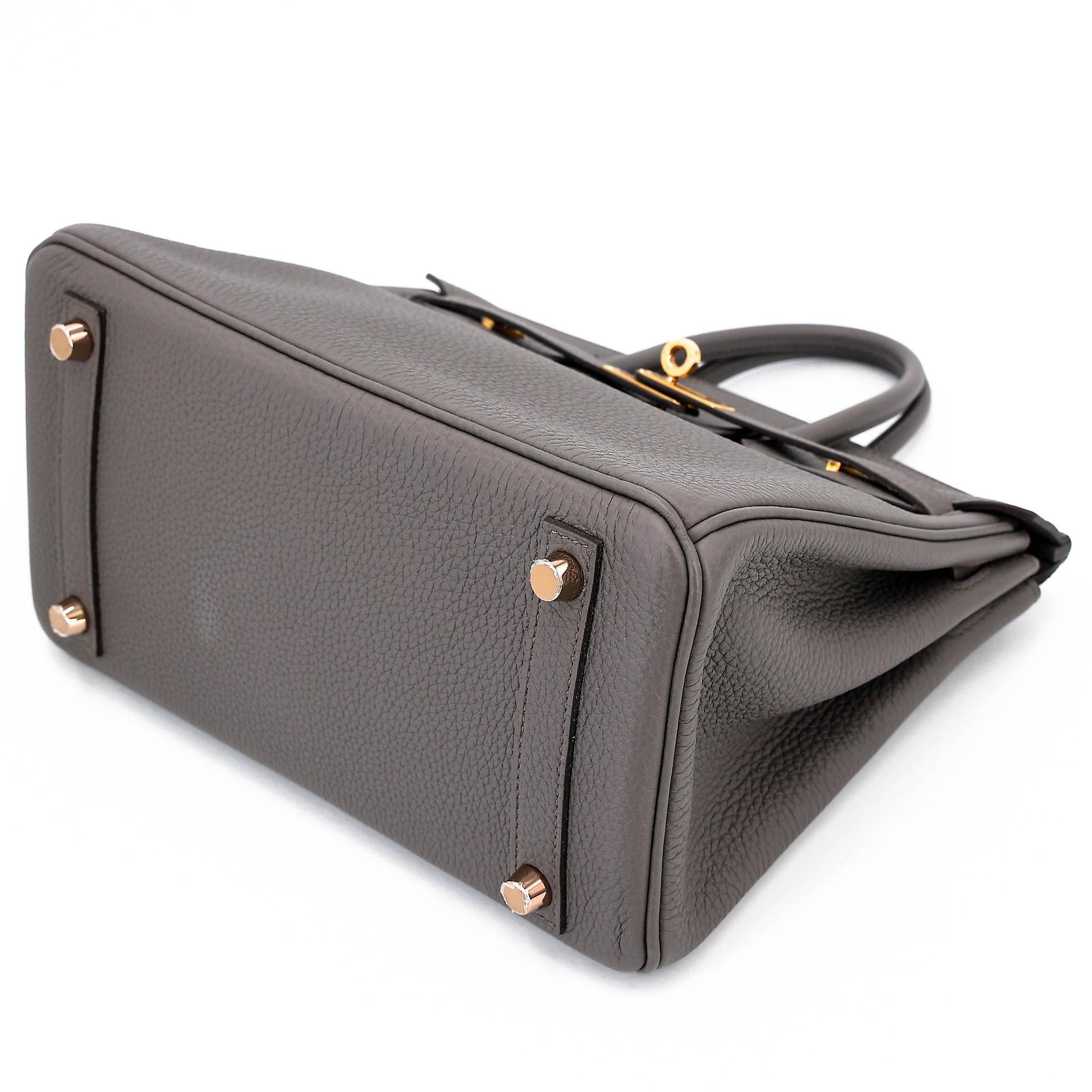 A美品 HERMÈS 爱马仕 Birkin 25 8F 锡器灰 Etain Togo小牛皮 玫瑰金扣 Y刻 2020年 - 4