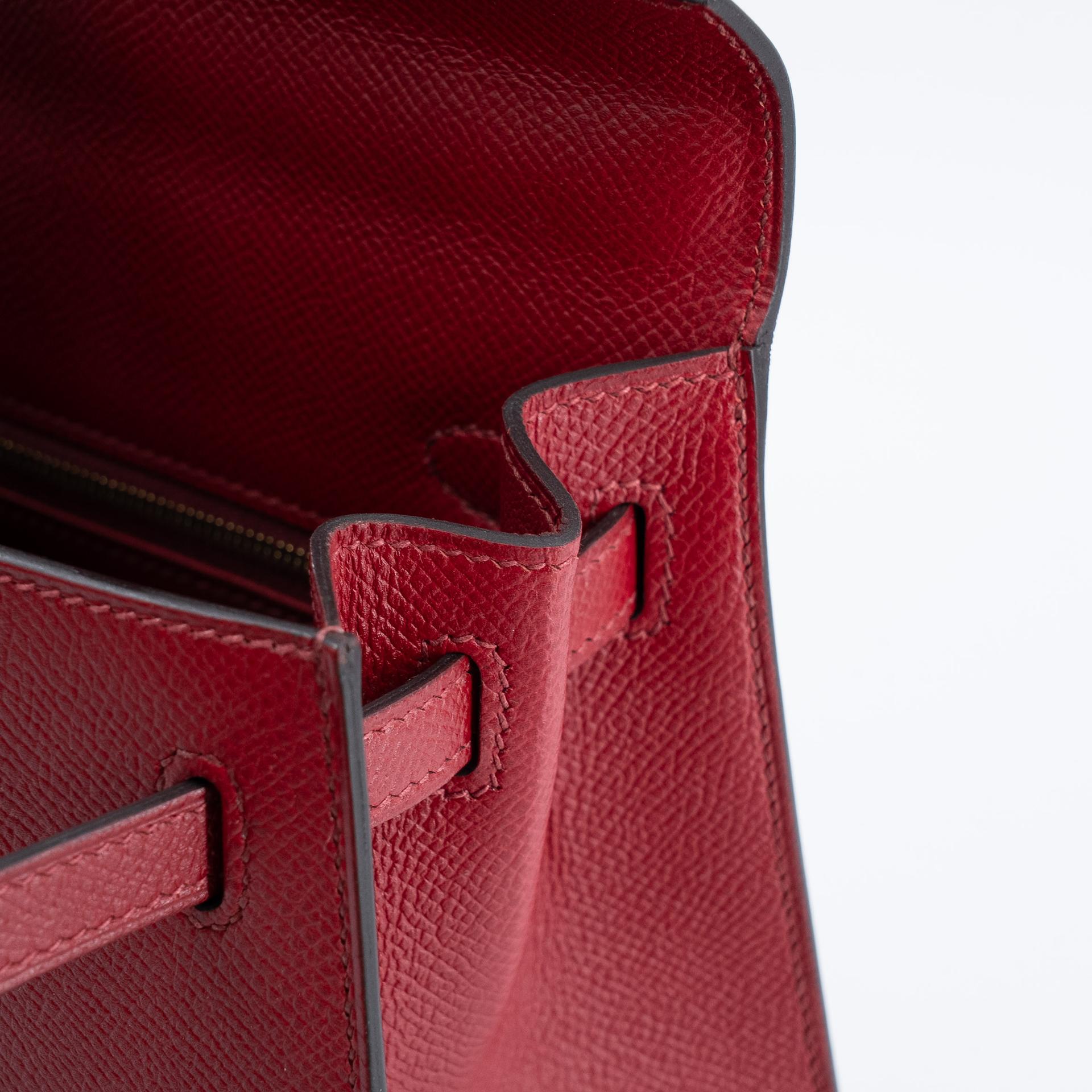 ランク NS 未使用品 HERMÈS エルメス ケリー25 ルージュグレナ (K1) エプソン ゴールド金具 X刻印 (2016) - 11
