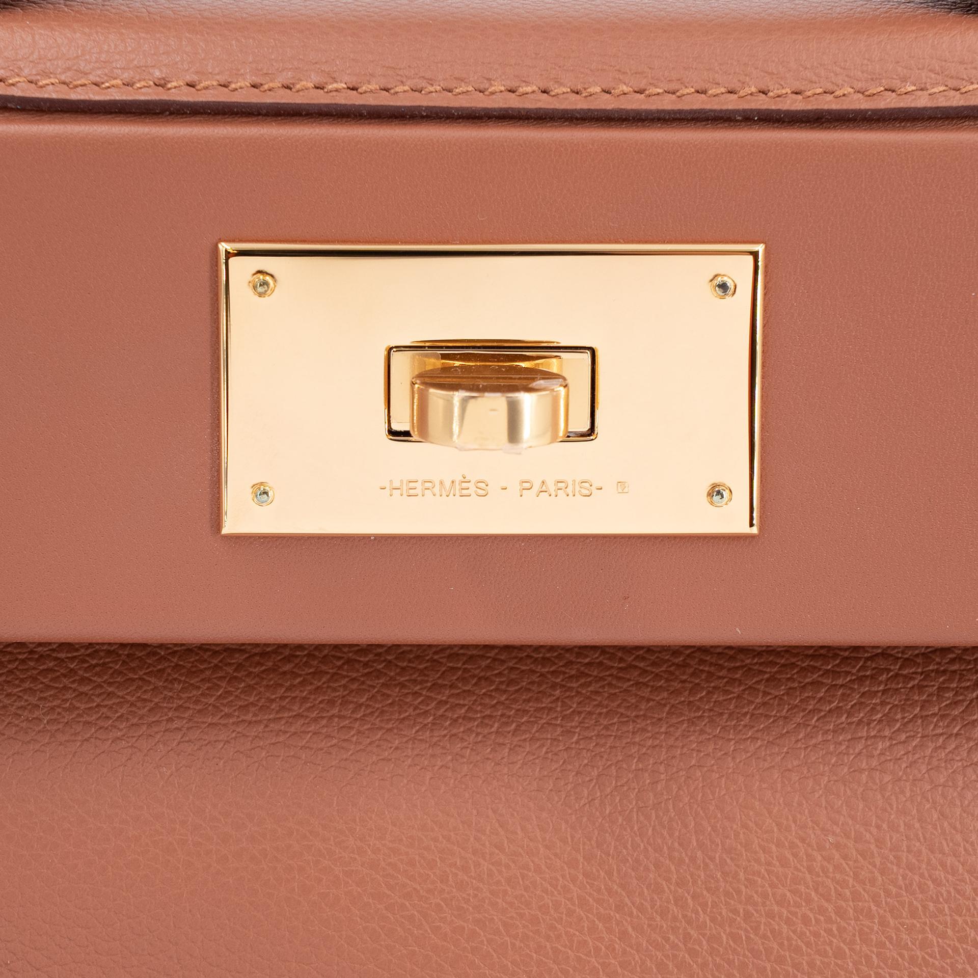 Excellent ( Rank SA ) HERMÈS 24/24 - 21 mini Gold (37) Evercolor Swift Gold hardware Z (2021) - 8