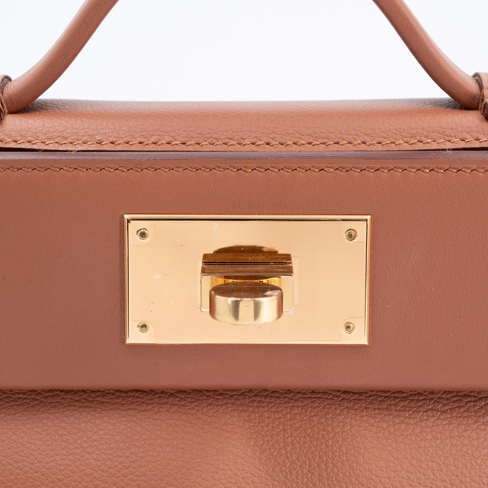 Excellent ( Rank SA ) HERMÈS 24/24 - 21 mini Gold (37) Evercolor Swift Gold hardware Z (2021) - 9
