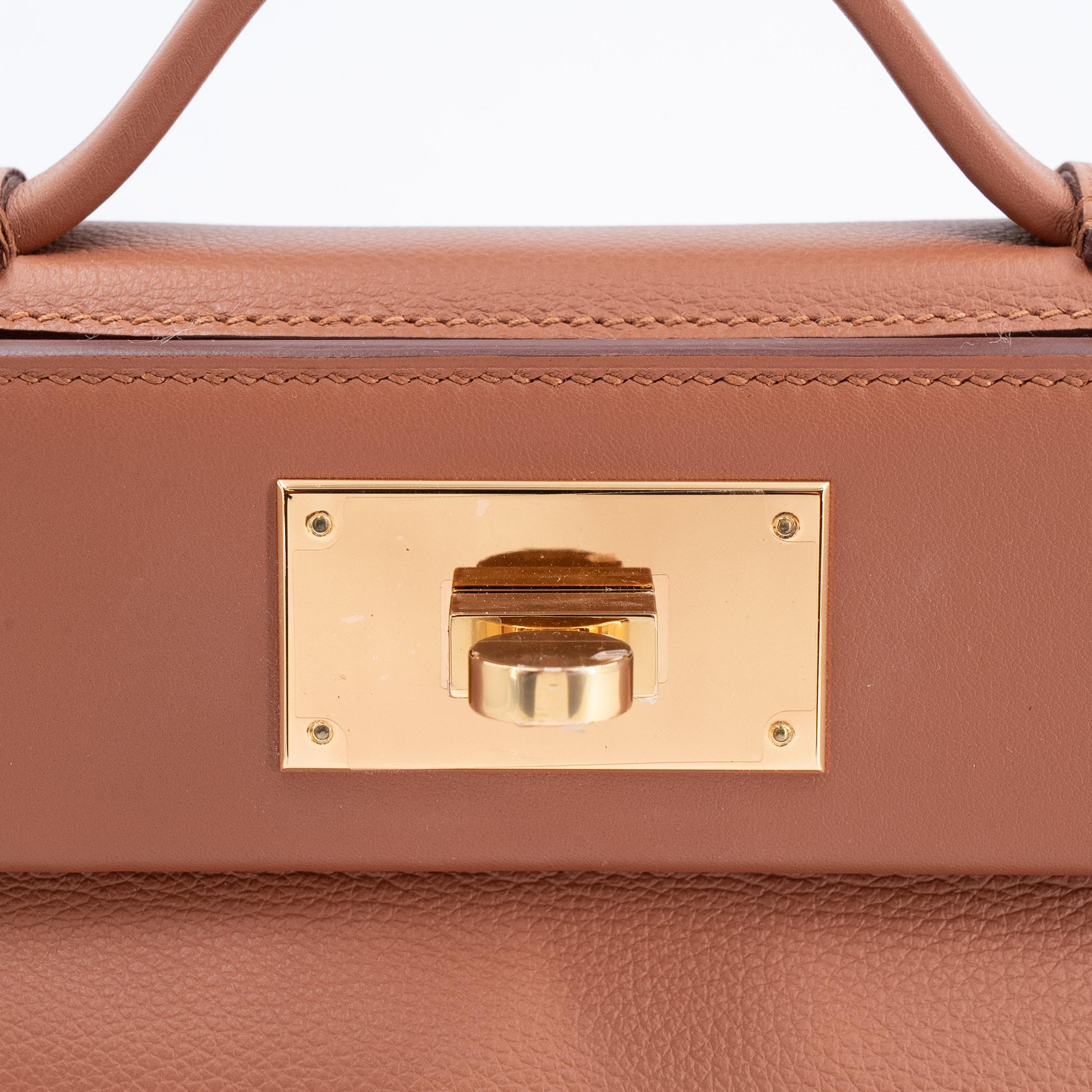 Excellent ( Rank SA ) HERMÈS 24/24 - 21 mini Gold (37) Evercolor Swift Gold hardware Z (2021) - 9