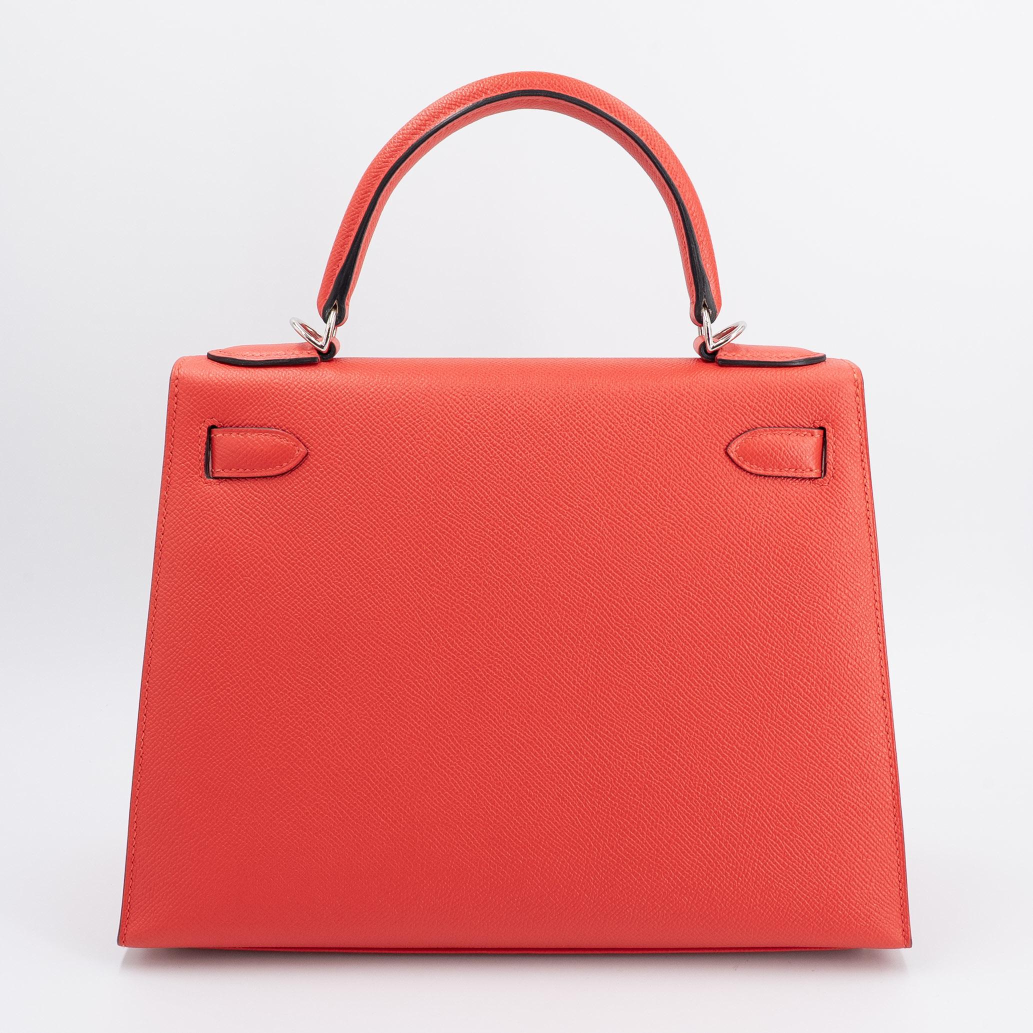 Kelly 28 Sellier Letter M Capucine (9T) Bleu Obscur (K7) Jaune Ambre (9D)