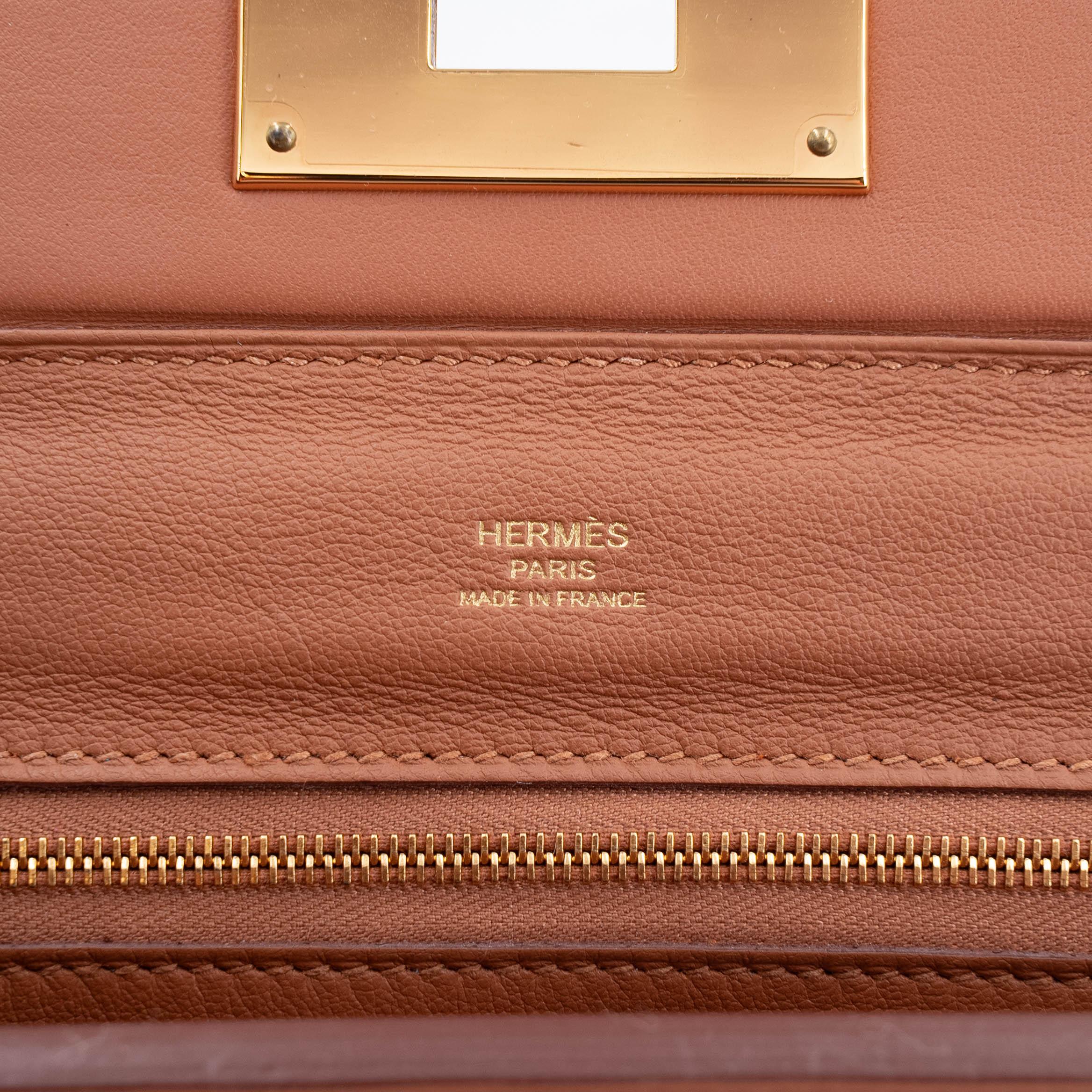 Excellent ( Rank SA ) HERMÈS 24/24 - 21 mini Gold (37) Evercolor Swift Gold hardware Z (2021) - 10