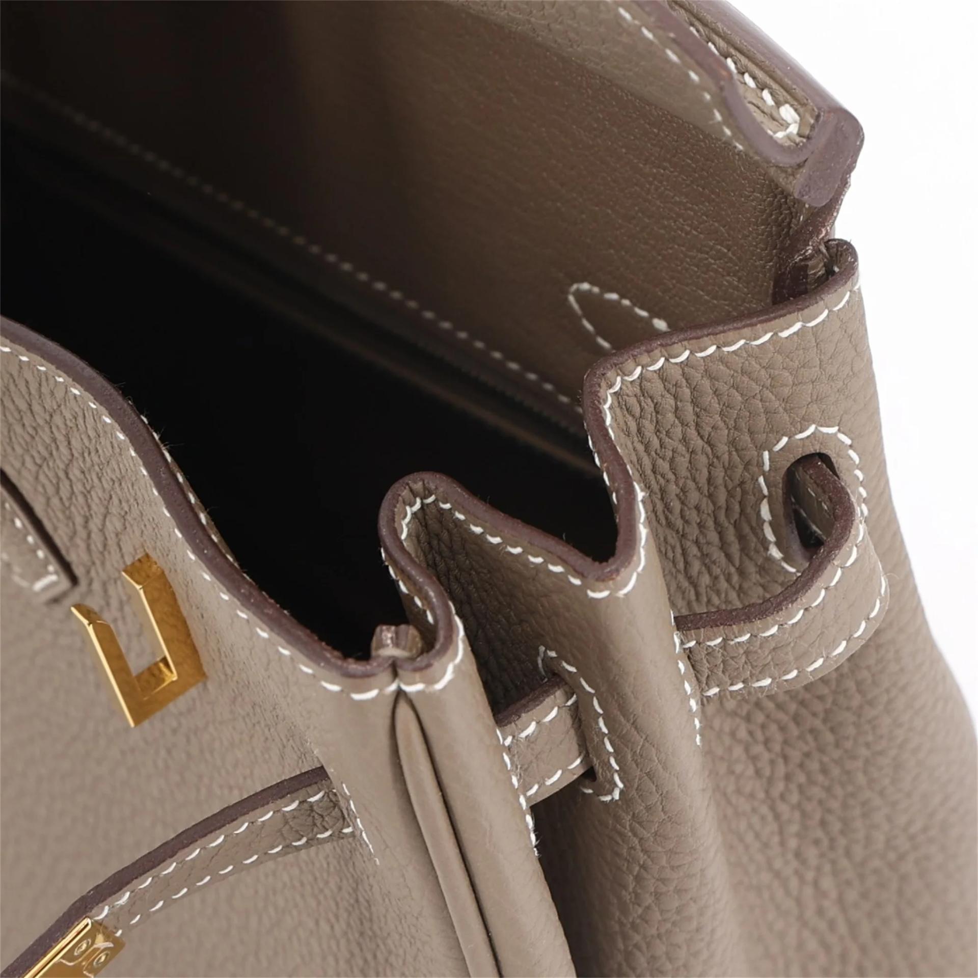 ランク A HERMÈS エルメス バーキン25 エトゥープ (18) トゴ ゴールド金具 X刻印 (2016) - 15