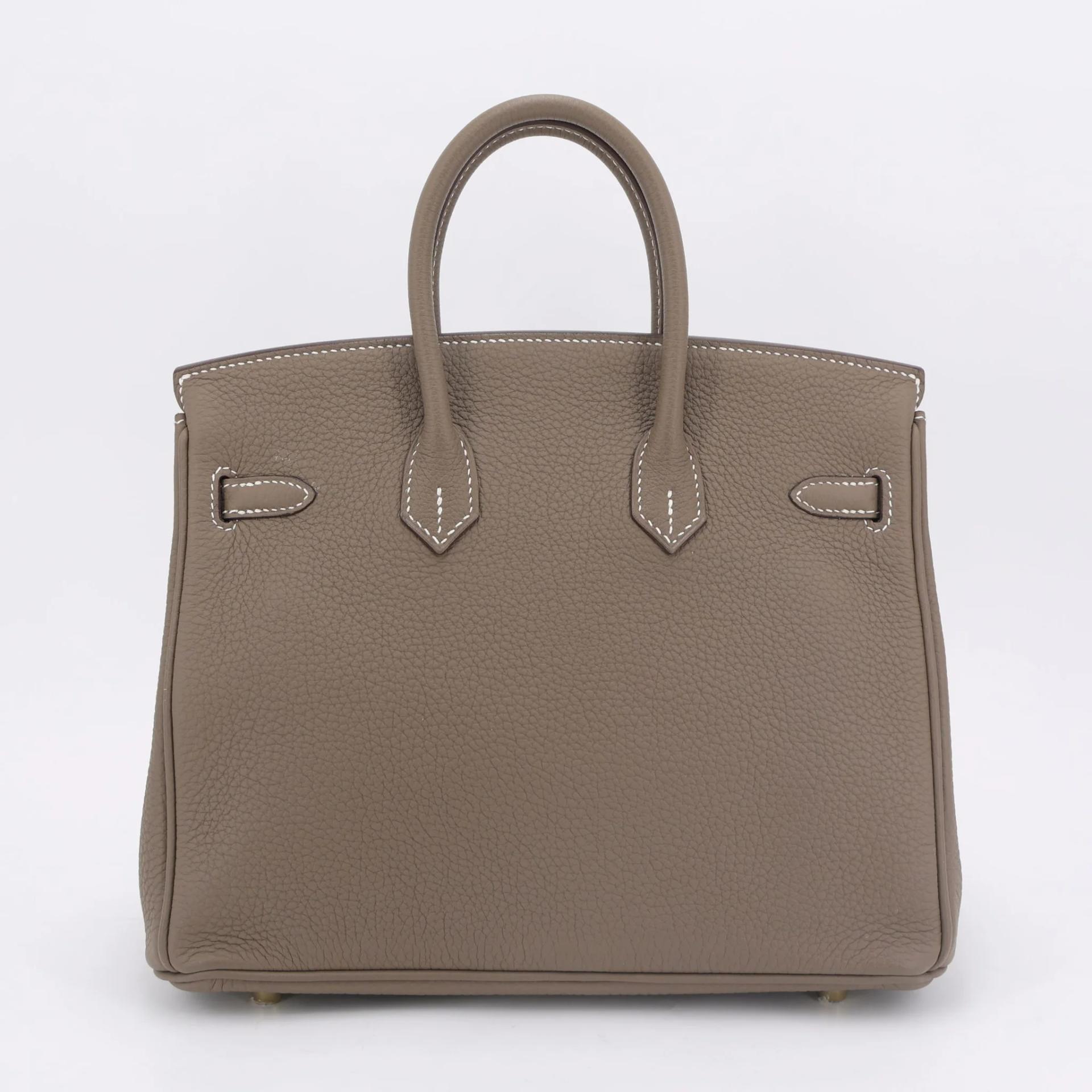 ランク A HERMÈS エルメス バーキン25 エトゥープ (18) トゴ ゴールド金具 X刻印 (2016) - 2