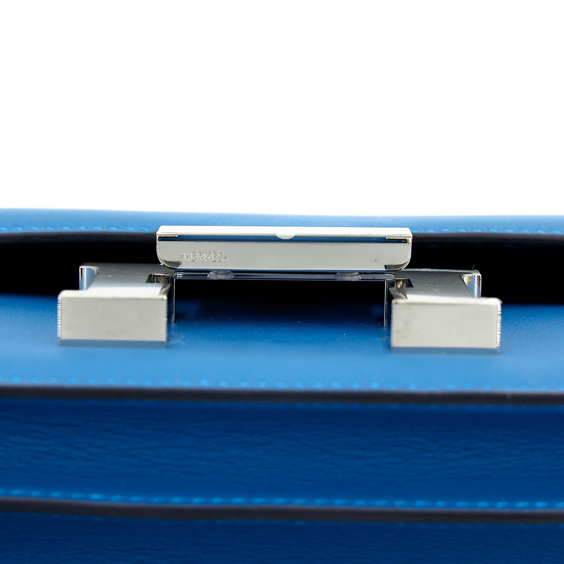Excellent ( Rank SA ) HERMÈS Constance Mini Verso Mykonos (7Q) Bleu Encre (M3) Swift Palladium hardware Z (2021) - 10