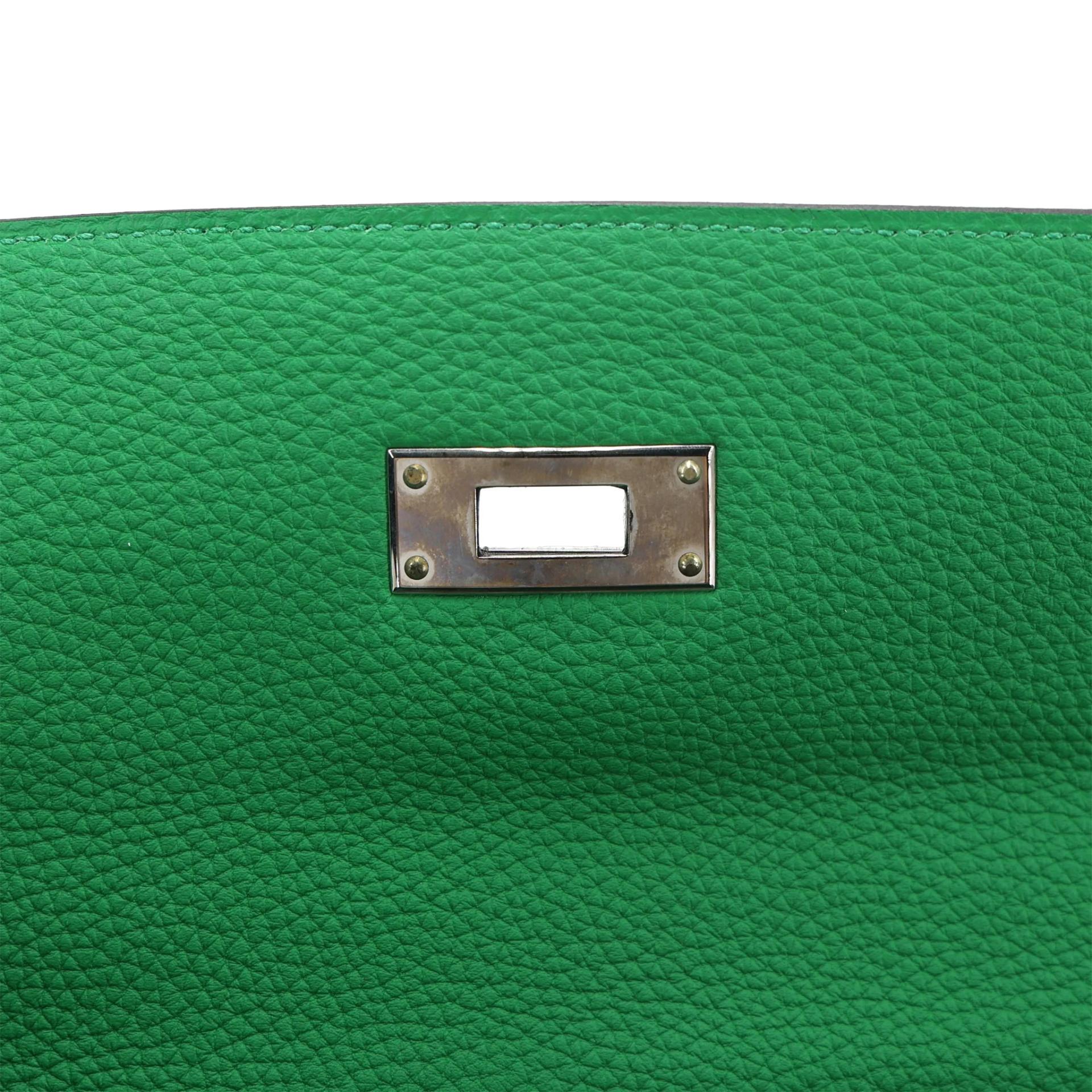 Very Good ( Rank A) HERMÈS Kelly Ghillies 32 Bamboo (1K) Togo Swift Palladium hardware R (2014) - 12