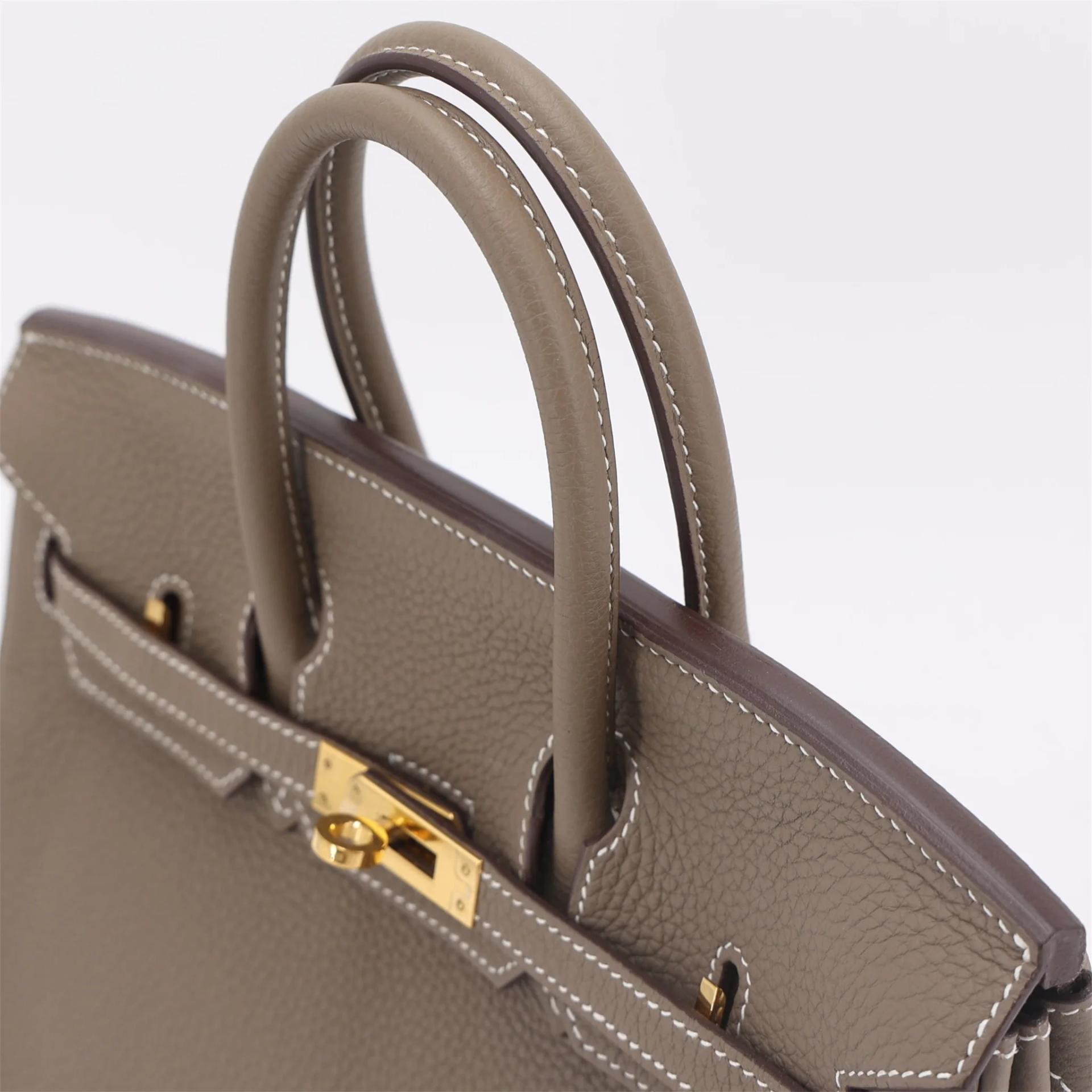 ランク A HERMÈS エルメス バーキン25 エトゥープ (18) トゴ ゴールド金具 X刻印 (2016) - 3