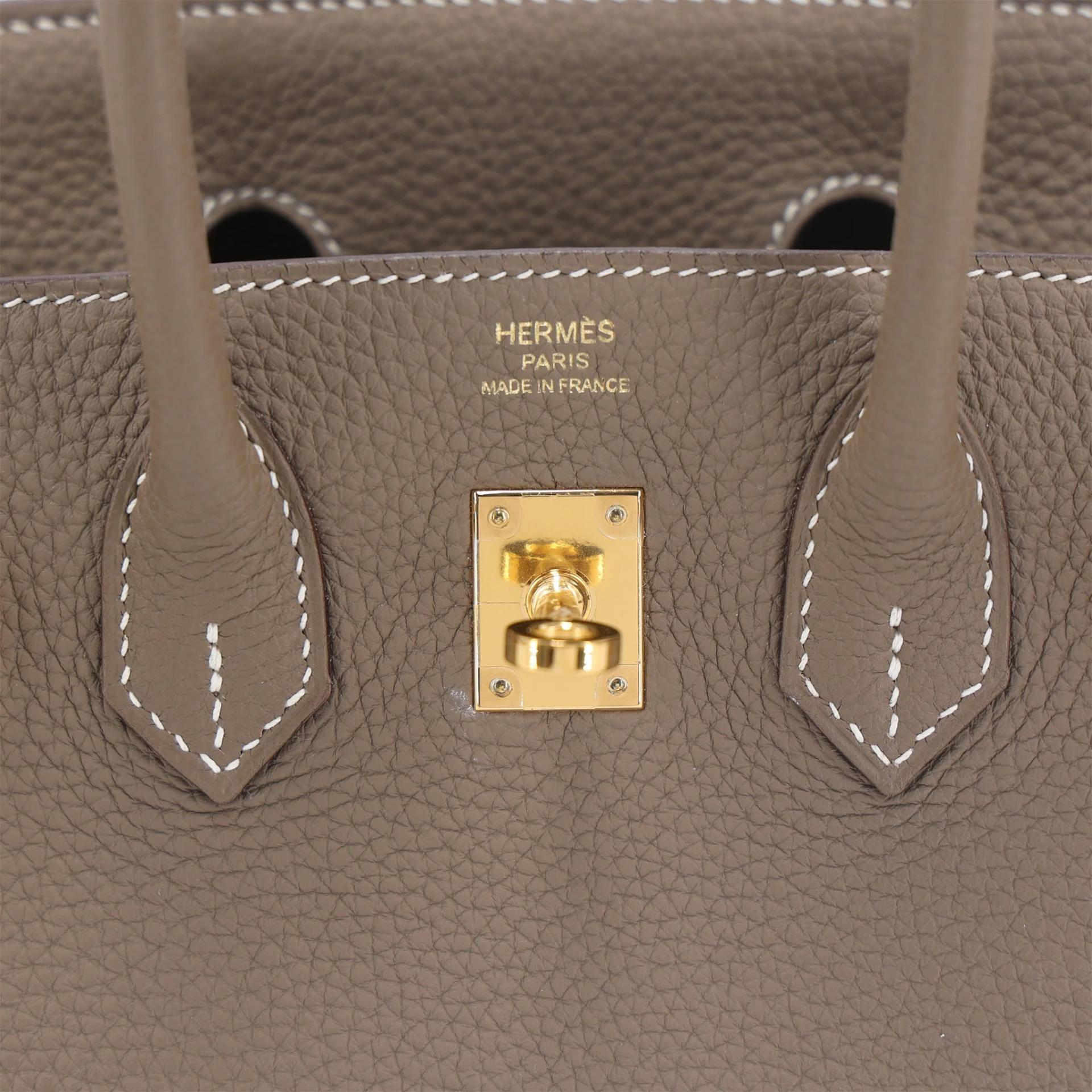 ランク A HERMÈS エルメス バーキン25 エトゥープ (18) トゴ ゴールド金具 X刻印 (2016) - 10