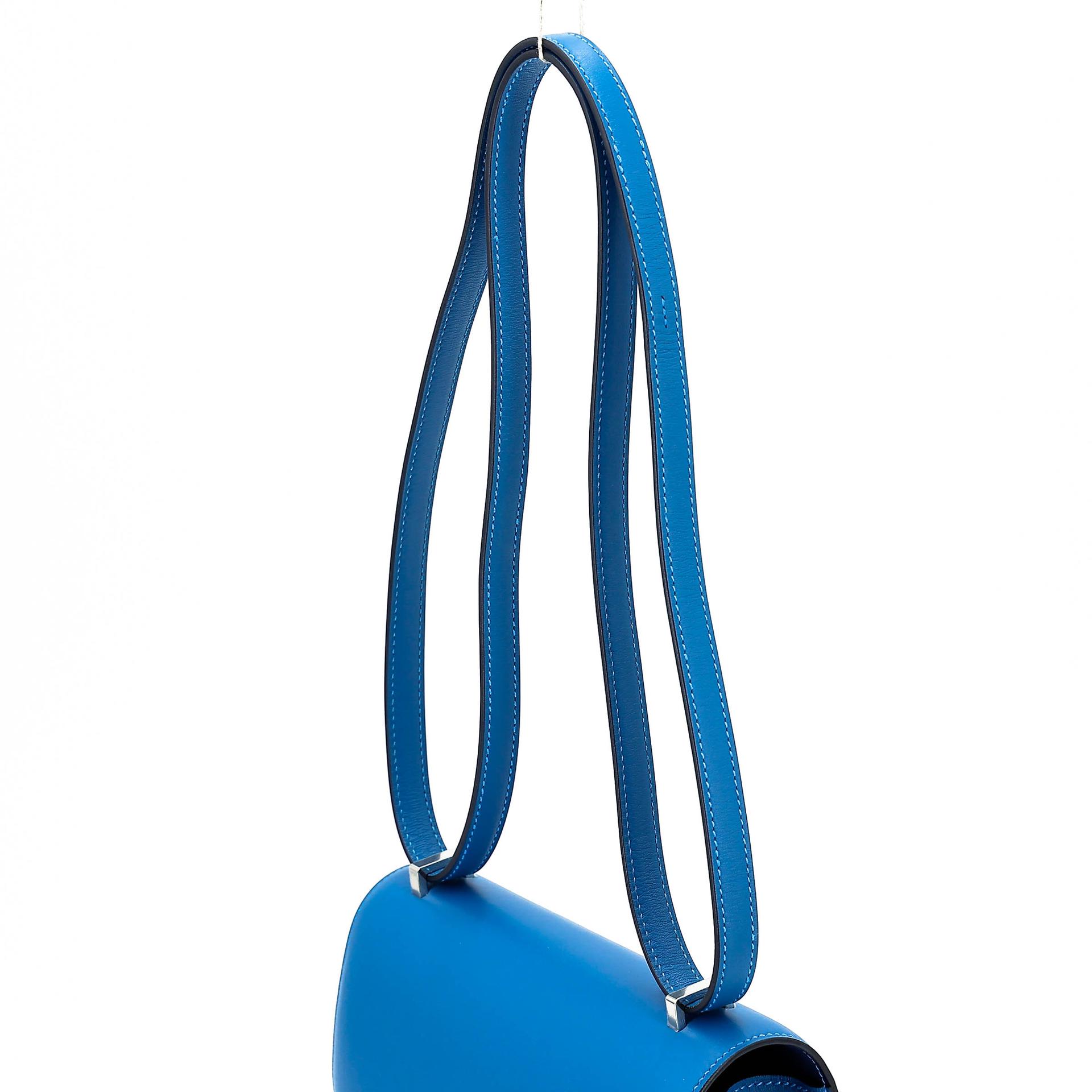 Excellent ( Rank SA ) HERMÈS Constance Mini Verso Mykonos (7Q) Bleu Encre (M3) Swift Palladium hardware Z (2021) - 4