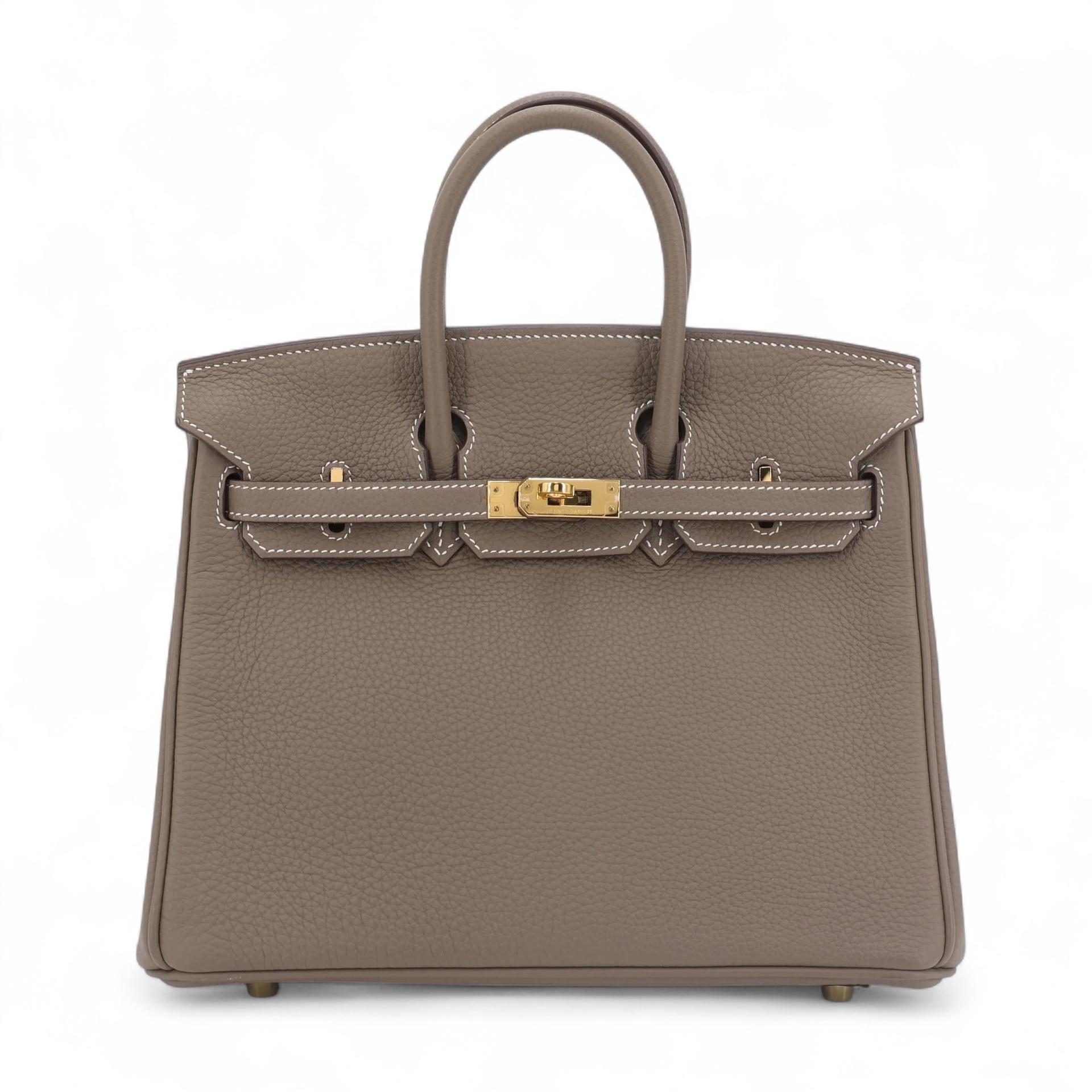 ランク A HERMÈS エルメス バーキン25 エトゥープ (18) トゴ ゴールド金具 X刻印 (2016) - 1