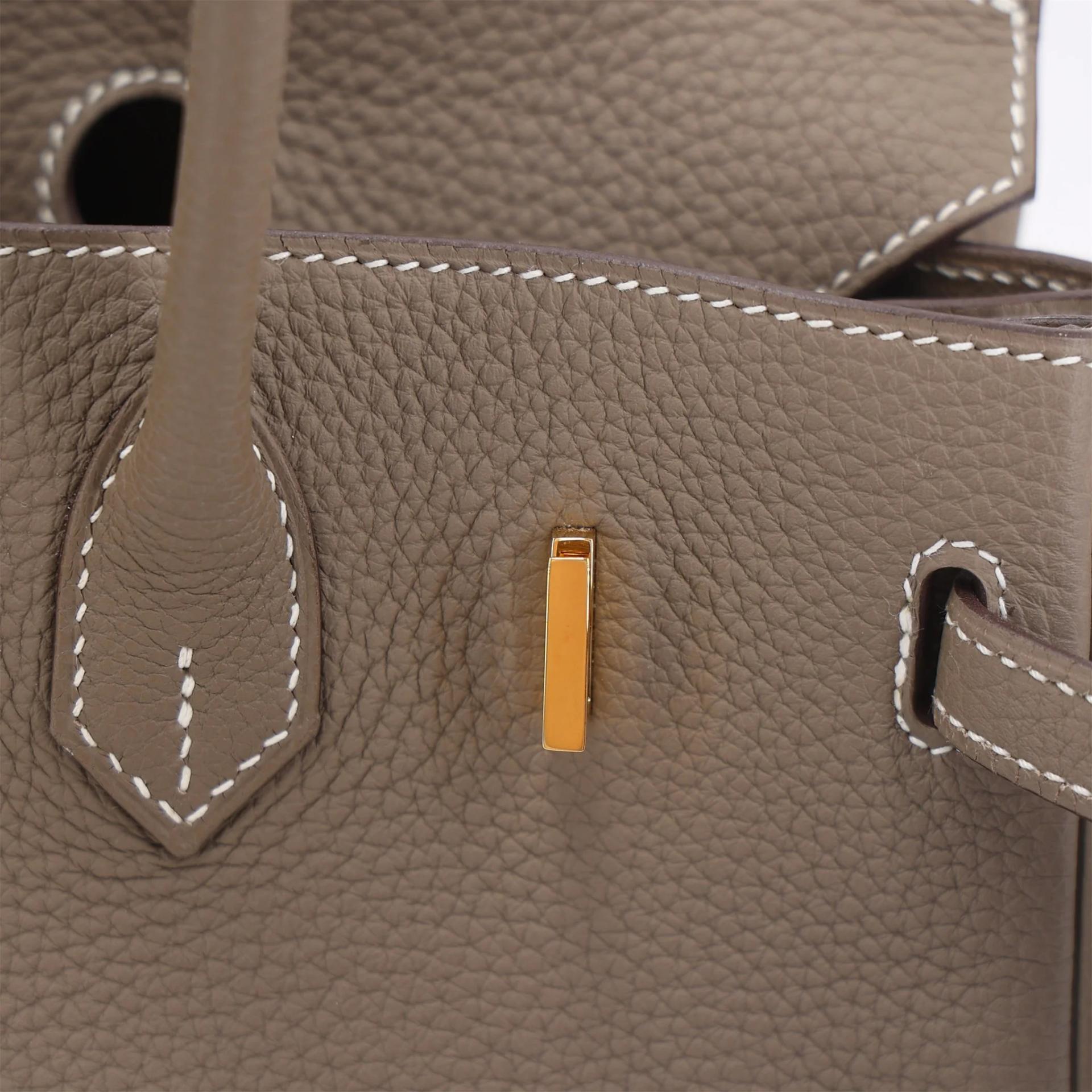 ランク A HERMÈS エルメス バーキン25 エトゥープ (18) トゴ ゴールド金具 X刻印 (2016) - 12