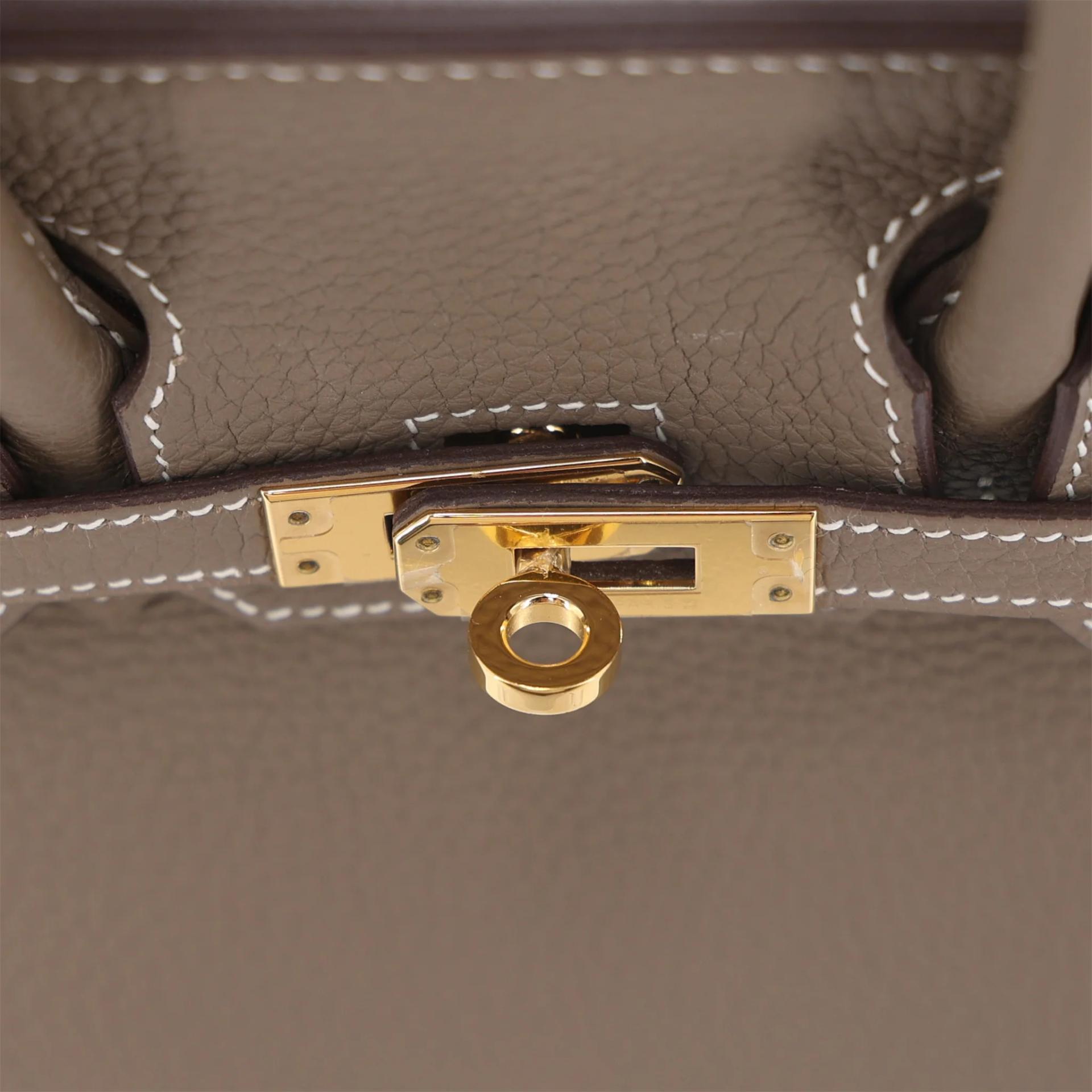 ランク A HERMÈS エルメス バーキン25 エトゥープ (18) トゴ ゴールド金具 X刻印 (2016) - 9