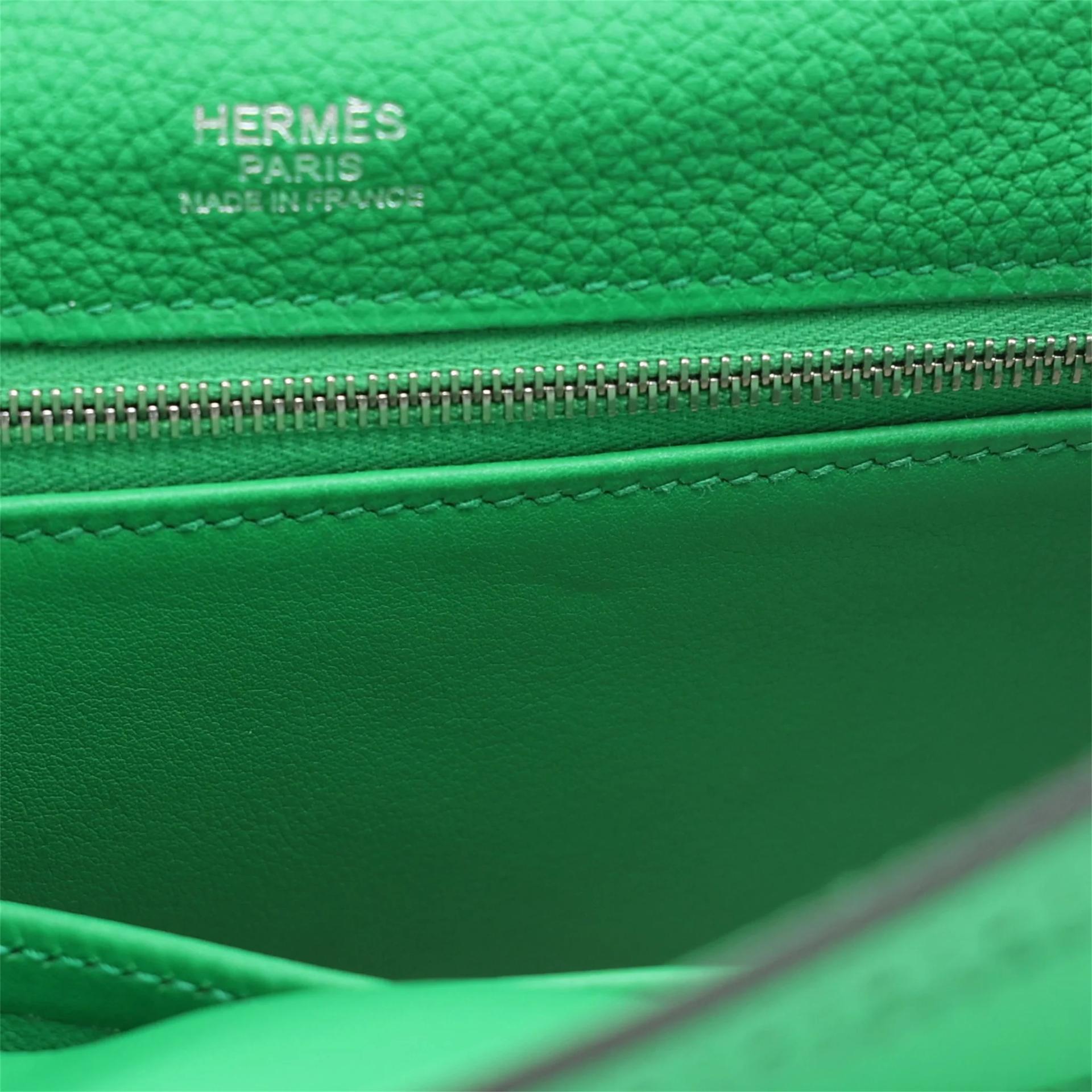 Very Good ( Rank A) HERMÈS Kelly Ghillies 32 Bamboo (1K) Togo Swift Palladium hardware R (2014) - 21