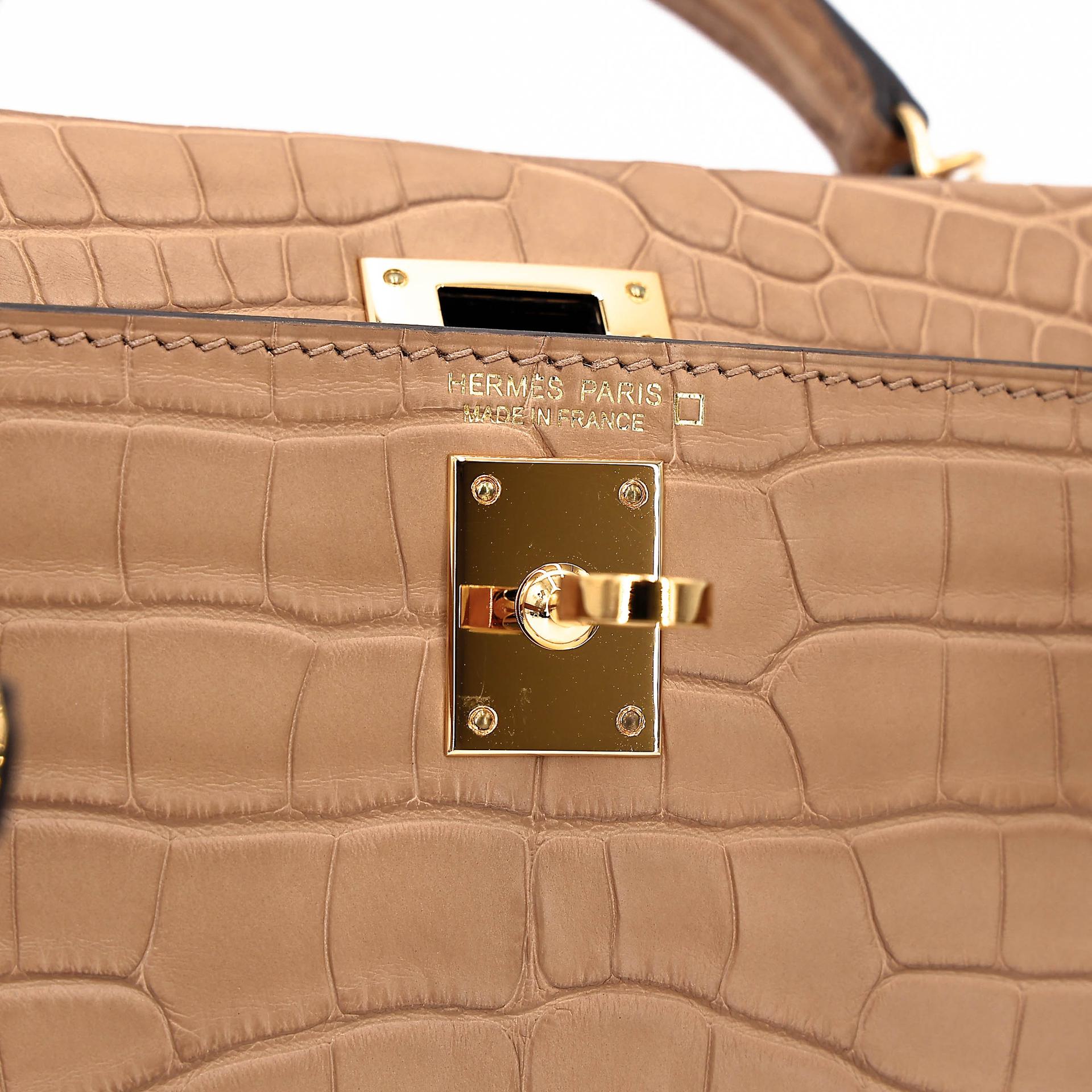 ランク SA HERMÈS エルメス ミニケリー2 チャイ(0M) クロコダイル アリゲーター マット ゴールド金具 B刻印 (2023) - 13
