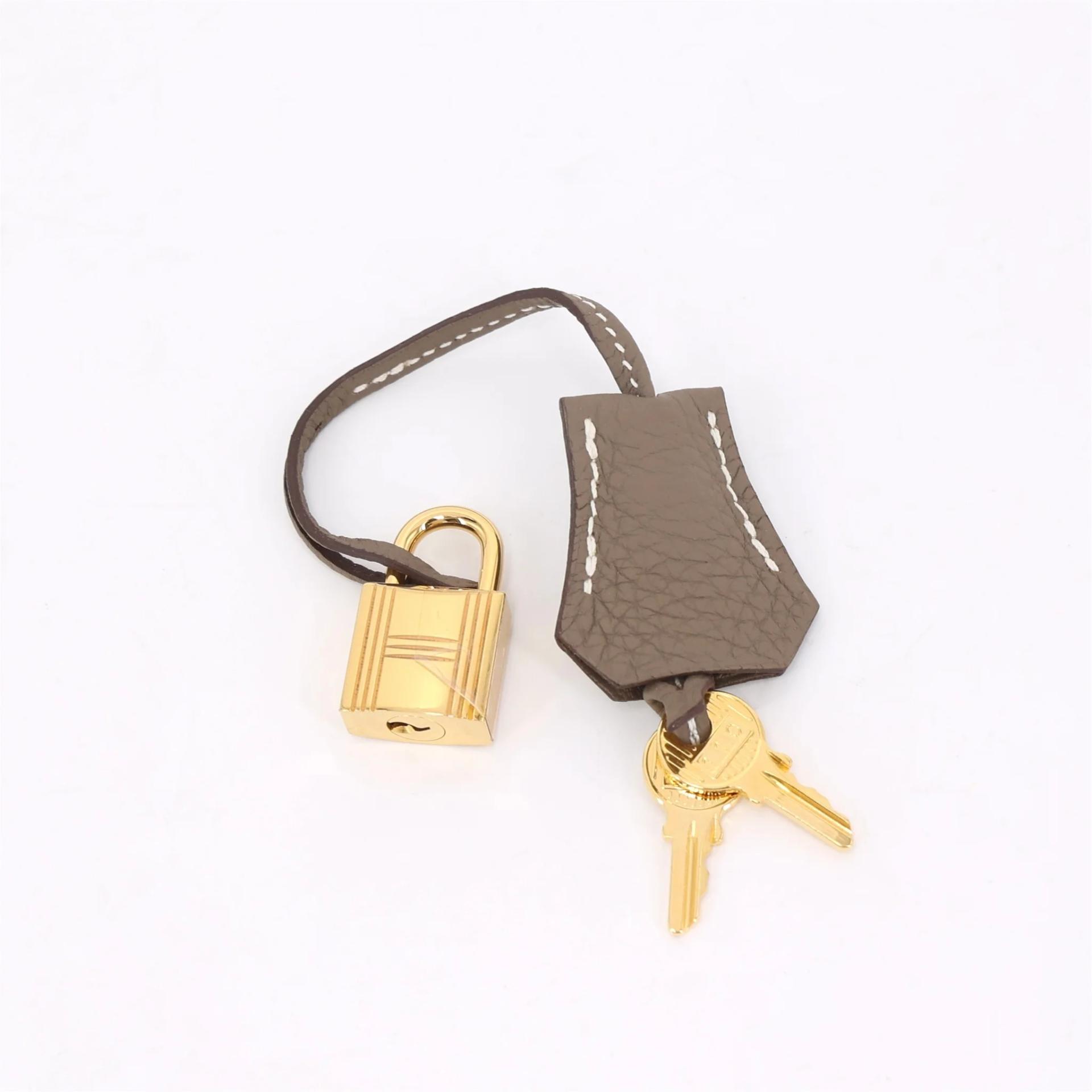 ランク A HERMÈS エルメス バーキン25 エトゥープ (18) トゴ ゴールド金具 X刻印 (2016) - 17