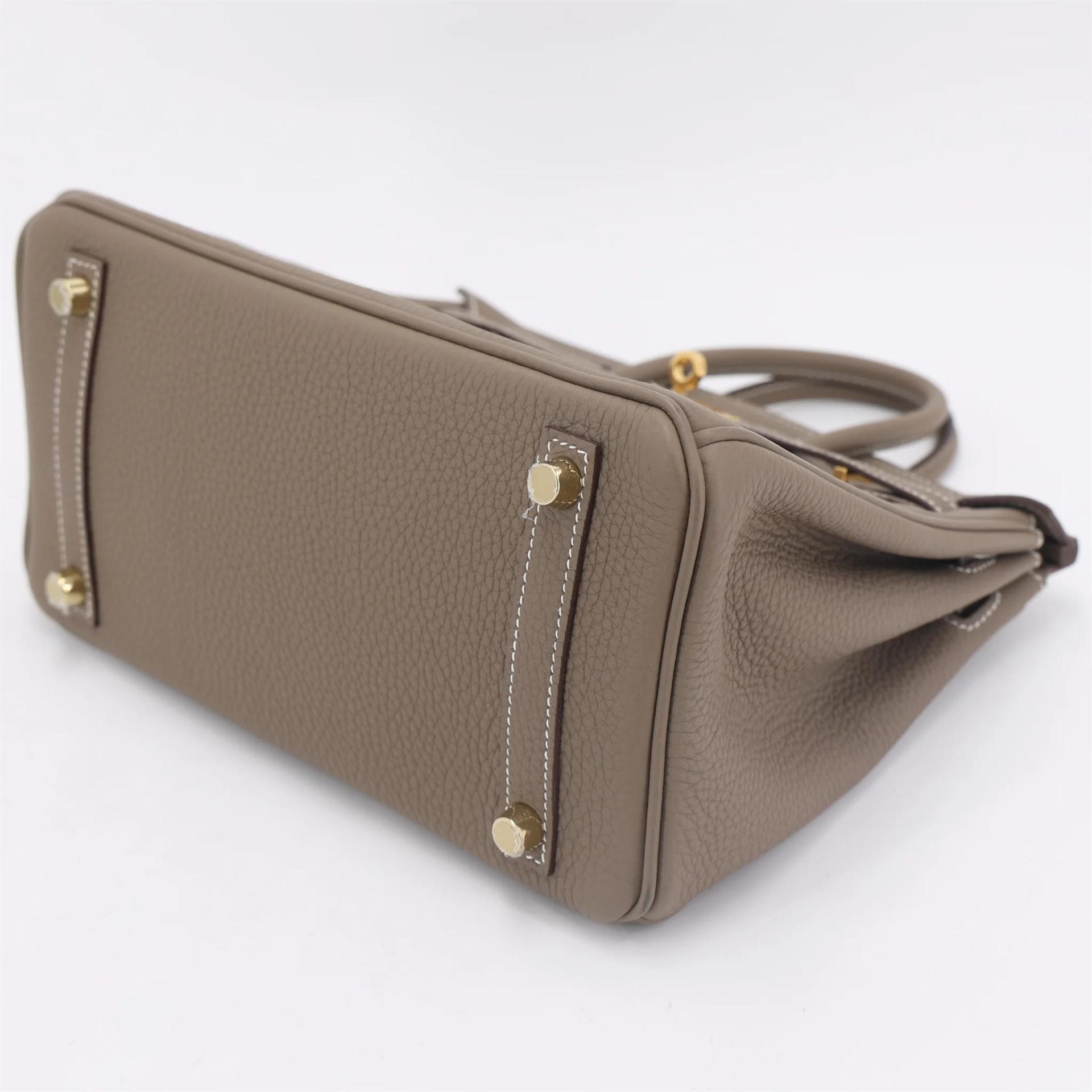 ランク A HERMÈS エルメス バーキン25 エトゥープ (18) トゴ ゴールド金具 X刻印 (2016) - 5