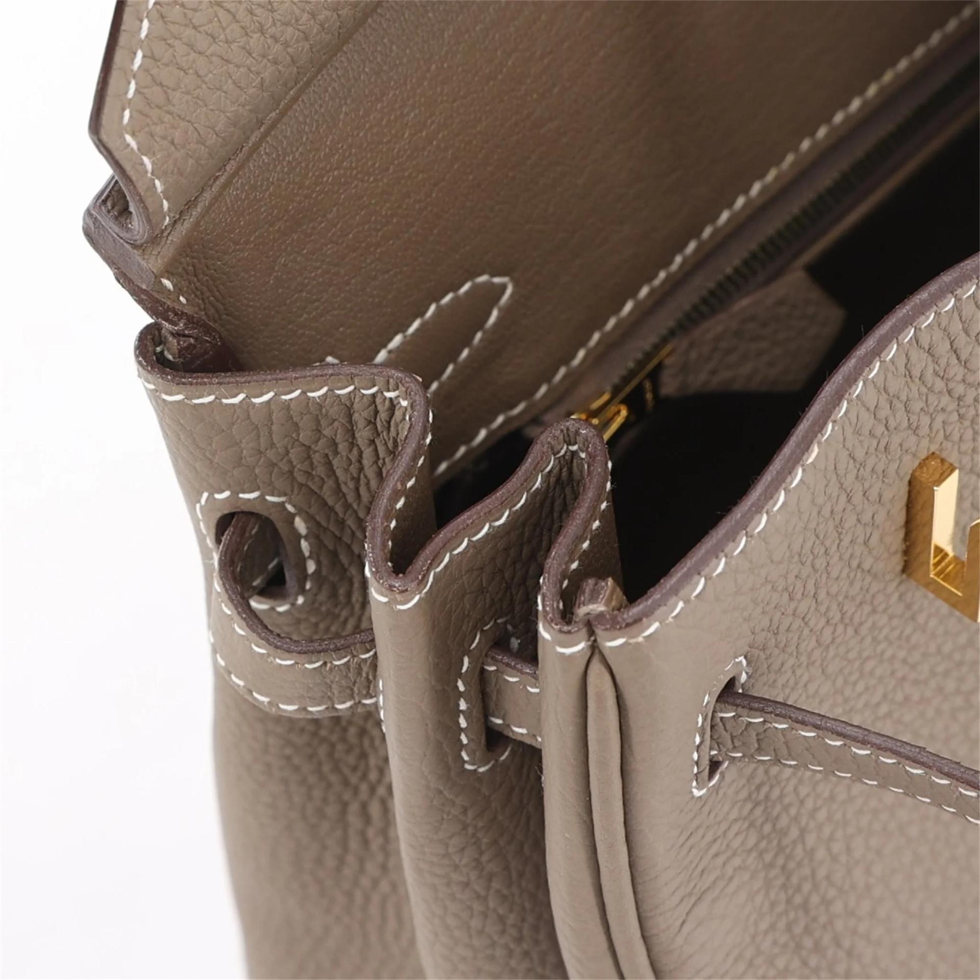 ランク A HERMÈS エルメス バーキン25 エトゥープ (18) トゴ ゴールド金具 X刻印 (2016) - 14