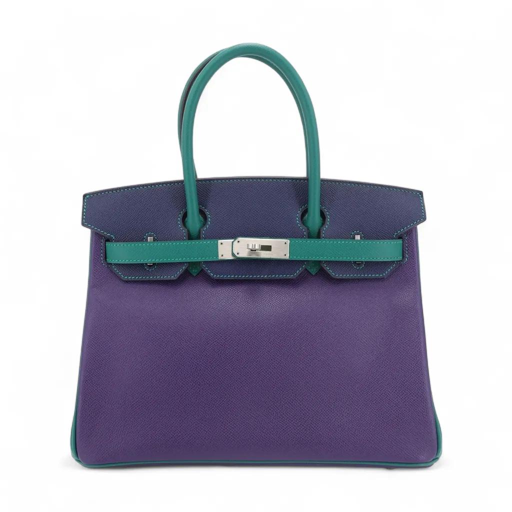 Birkin 30 9K 鳶尾紫 Iris Z6 孔雀綠 Malachite 73 寶石藍 Bleu Saphir