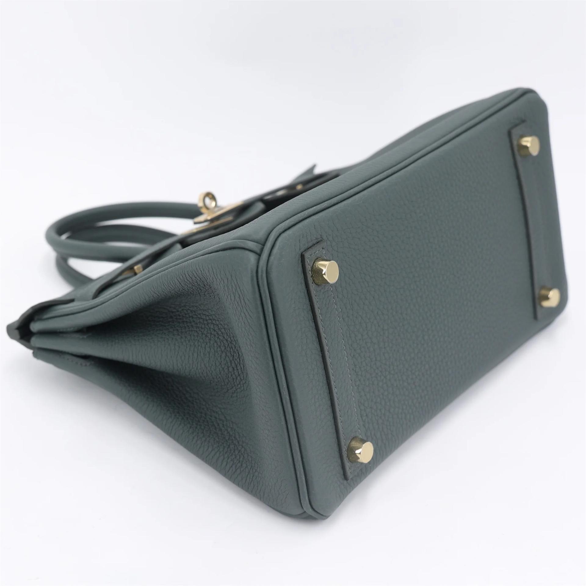 Brand New ( Rank N ) HERMÈS Birkin 25 Vert Mangrove (Q0) Togo Permabrass hardware K (2025) - 4