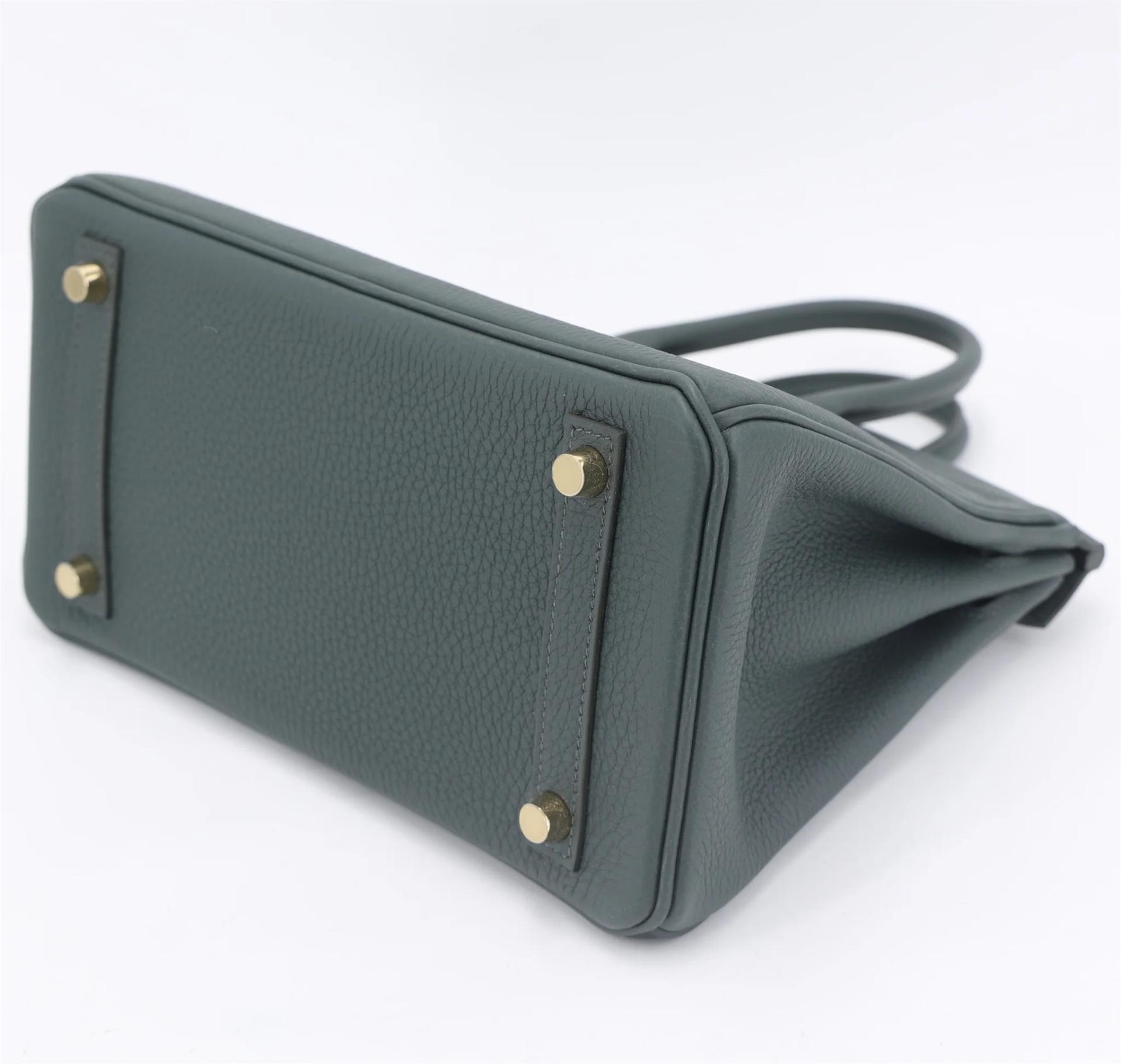 Brand New ( Rank N ) HERMÈS Birkin 25 Vert Mangrove (Q0) Togo Permabrass hardware K (2025) - 7