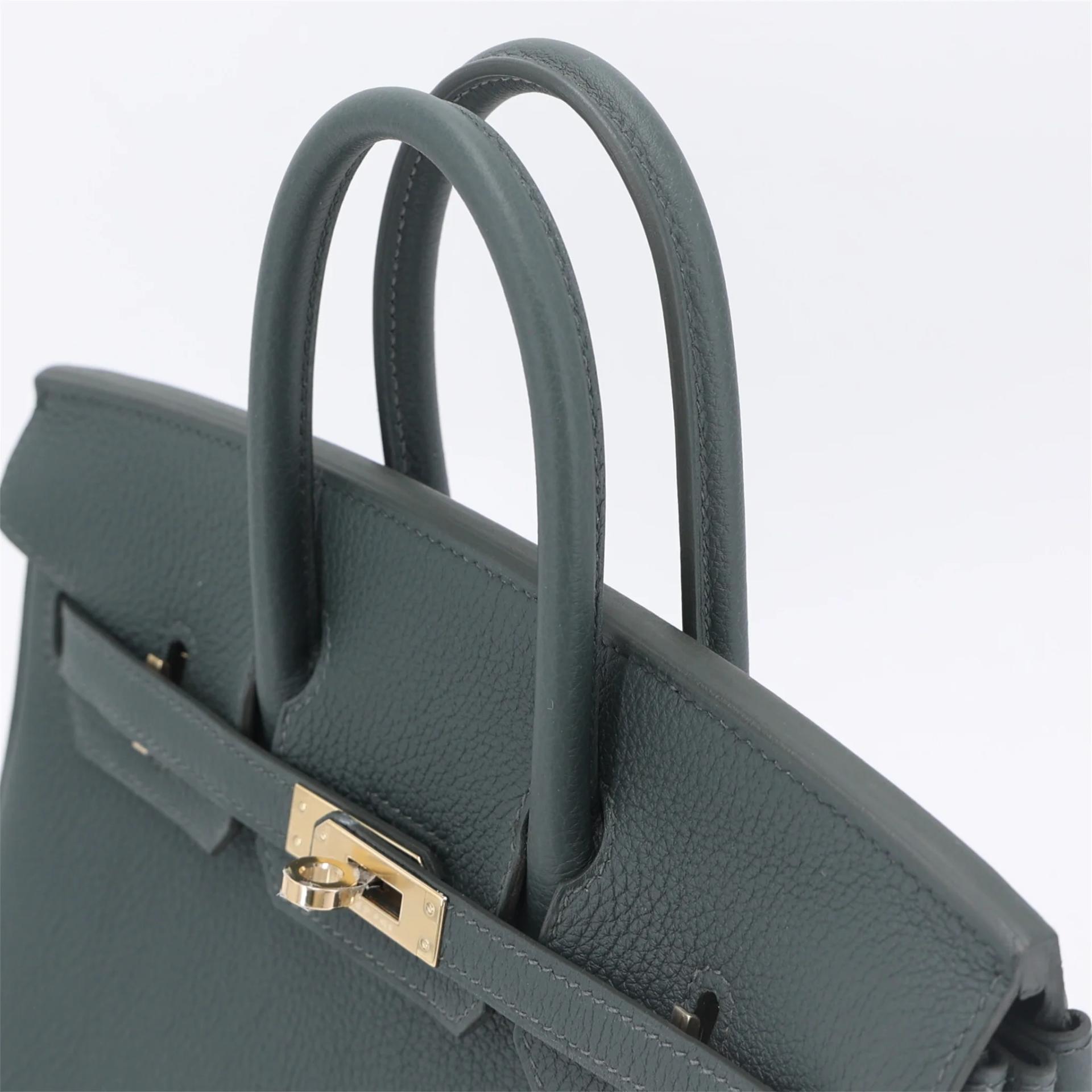 Brand New ( Rank N ) HERMÈS Birkin 25 Vert Mangrove (Q0) Togo Permabrass hardware K (2025) - 3