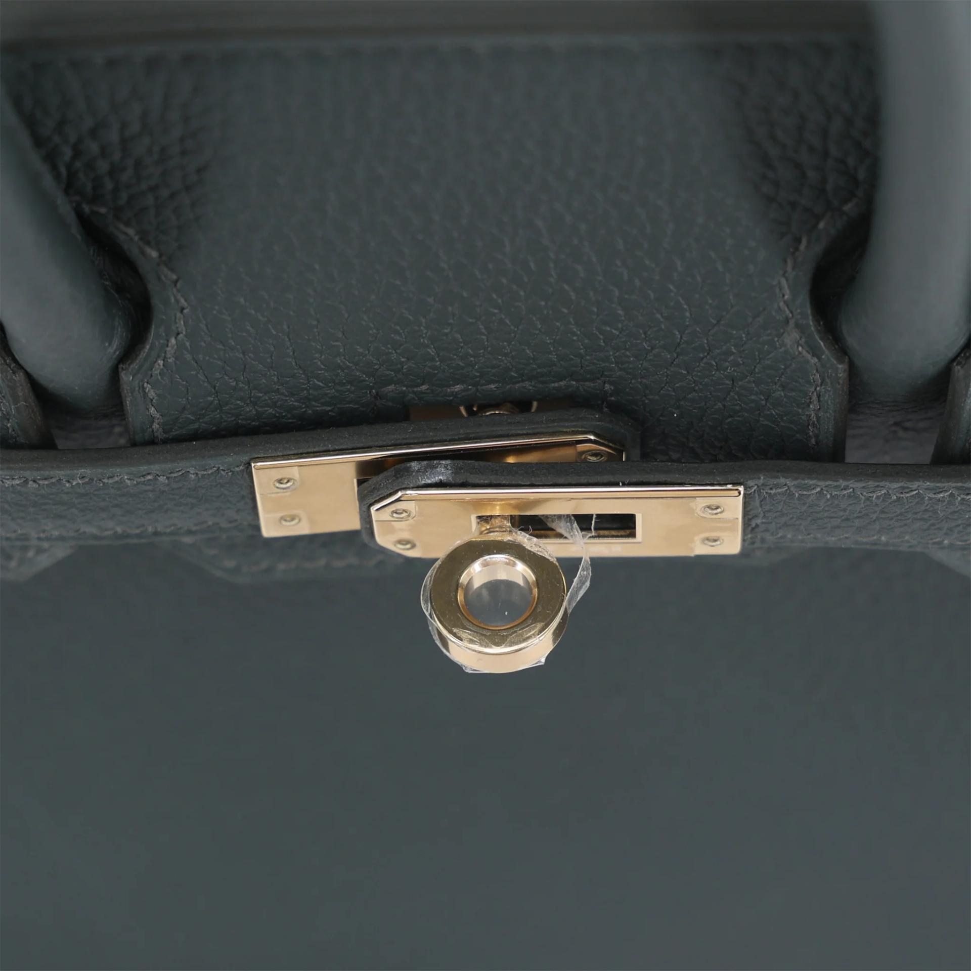 Brand New ( Rank N ) HERMÈS Birkin 25 Vert Mangrove (Q0) Togo Permabrass hardware K (2025) - 9