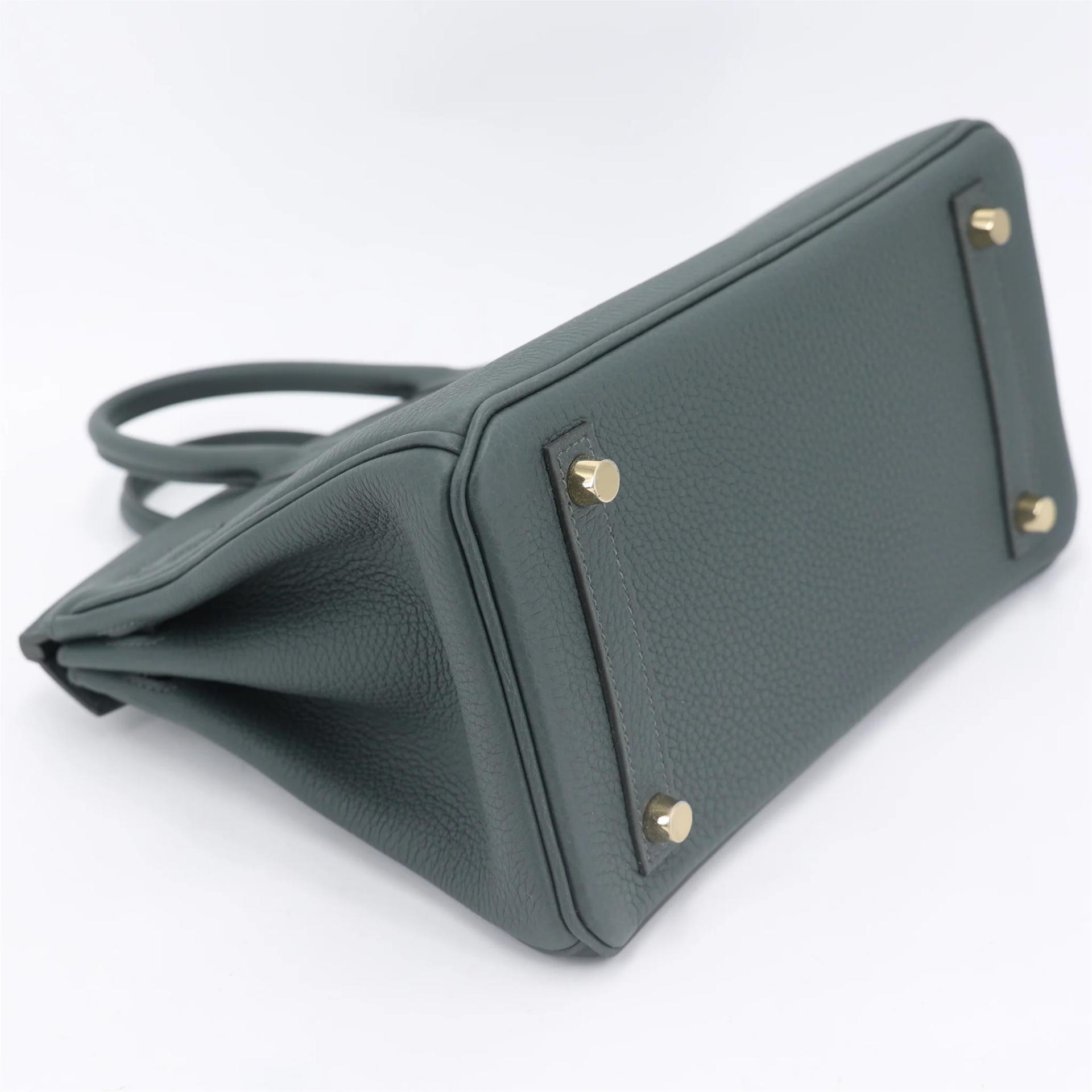 Brand New ( Rank N ) HERMÈS Birkin 25 Vert Mangrove (Q0) Togo Permabrass hardware K (2025) - 6