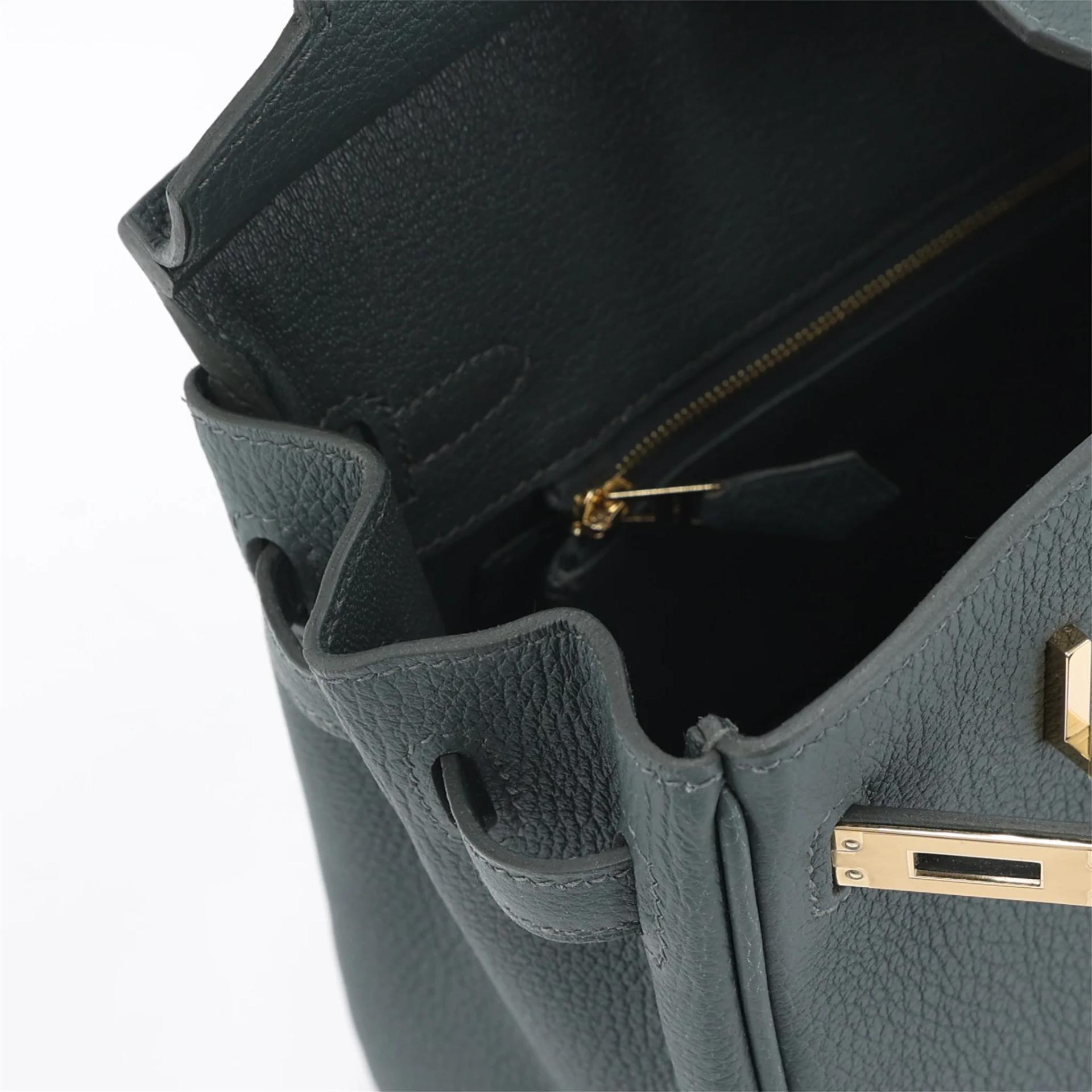 Brand New ( Rank N ) HERMÈS Birkin 25 Vert Mangrove (Q0) Togo Permabrass hardware K (2025) - 12