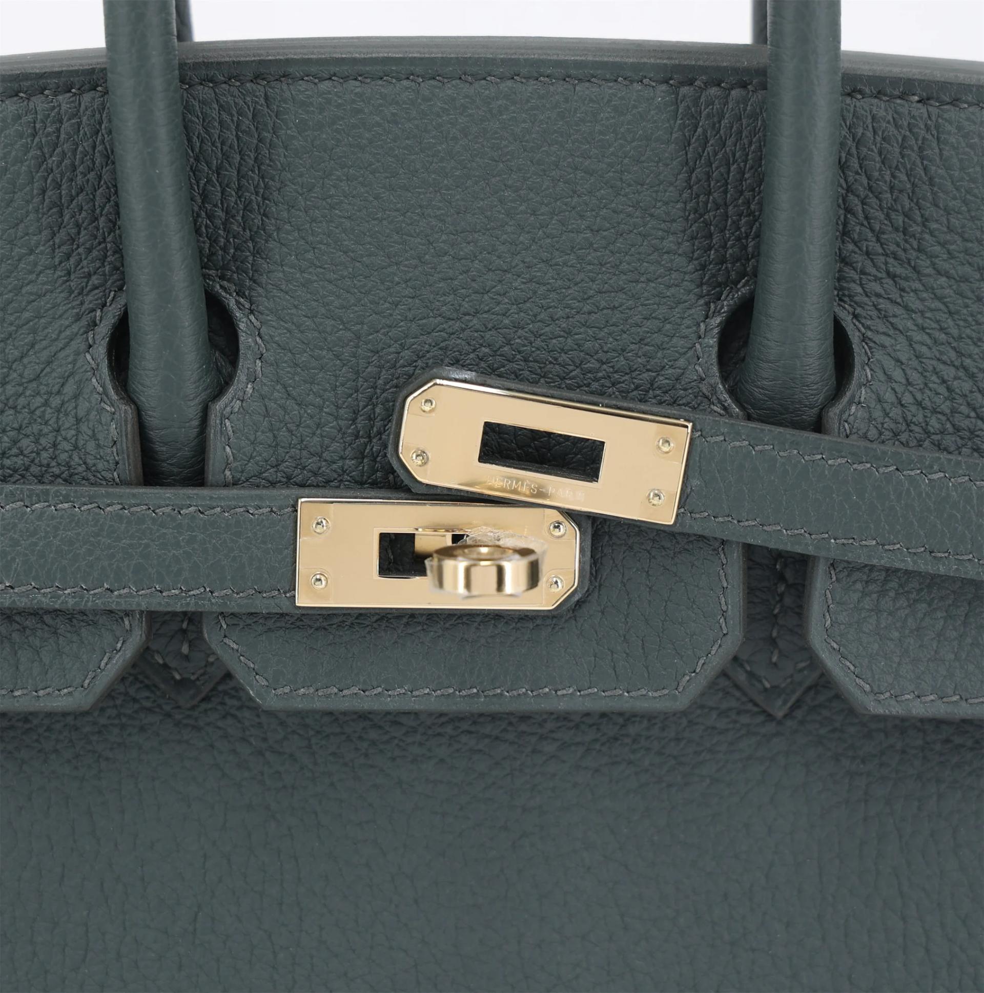 Brand New ( Rank N ) HERMÈS Birkin 25 Vert Mangrove (Q0) Togo Permabrass hardware K (2025) - 8