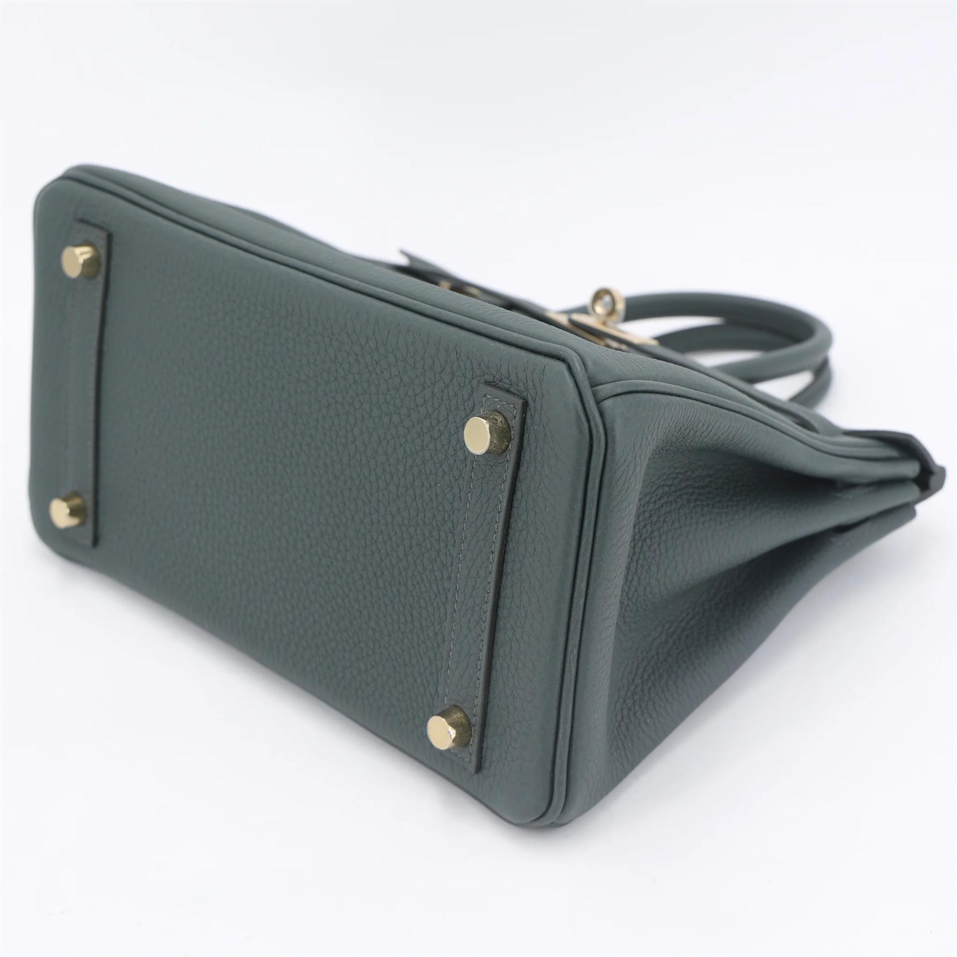 Brand New ( Rank N ) HERMÈS Birkin 25 Vert Mangrove (Q0) Togo Permabrass hardware K (2025) - 5