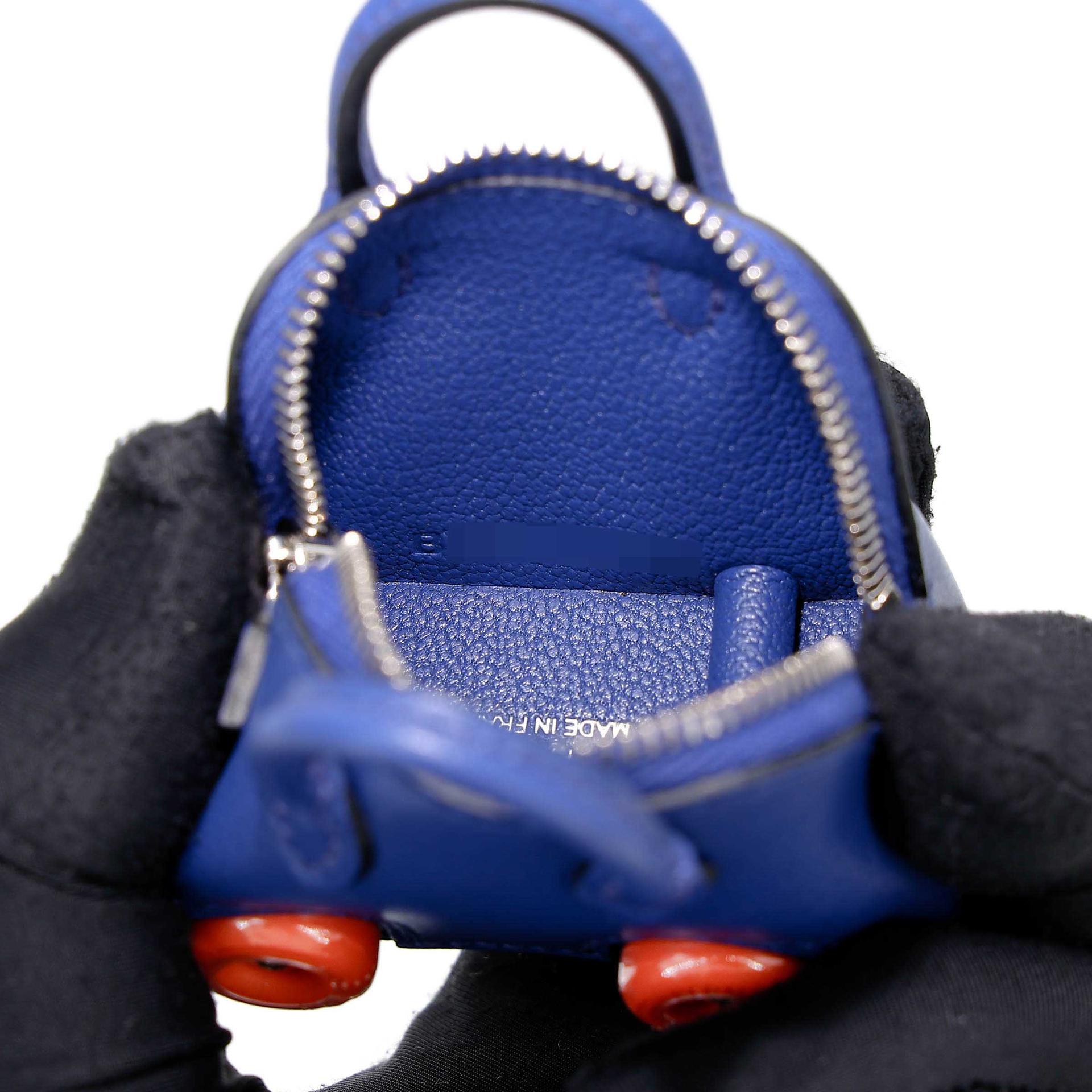 未使用保存品 HERMÈS 愛馬仕 Bolide On Wheels 掛件 7T 電光藍 Bleu Electrique 93 愛馬仕橘 Orange Tadelakt皮 B刻 2023年 - 14