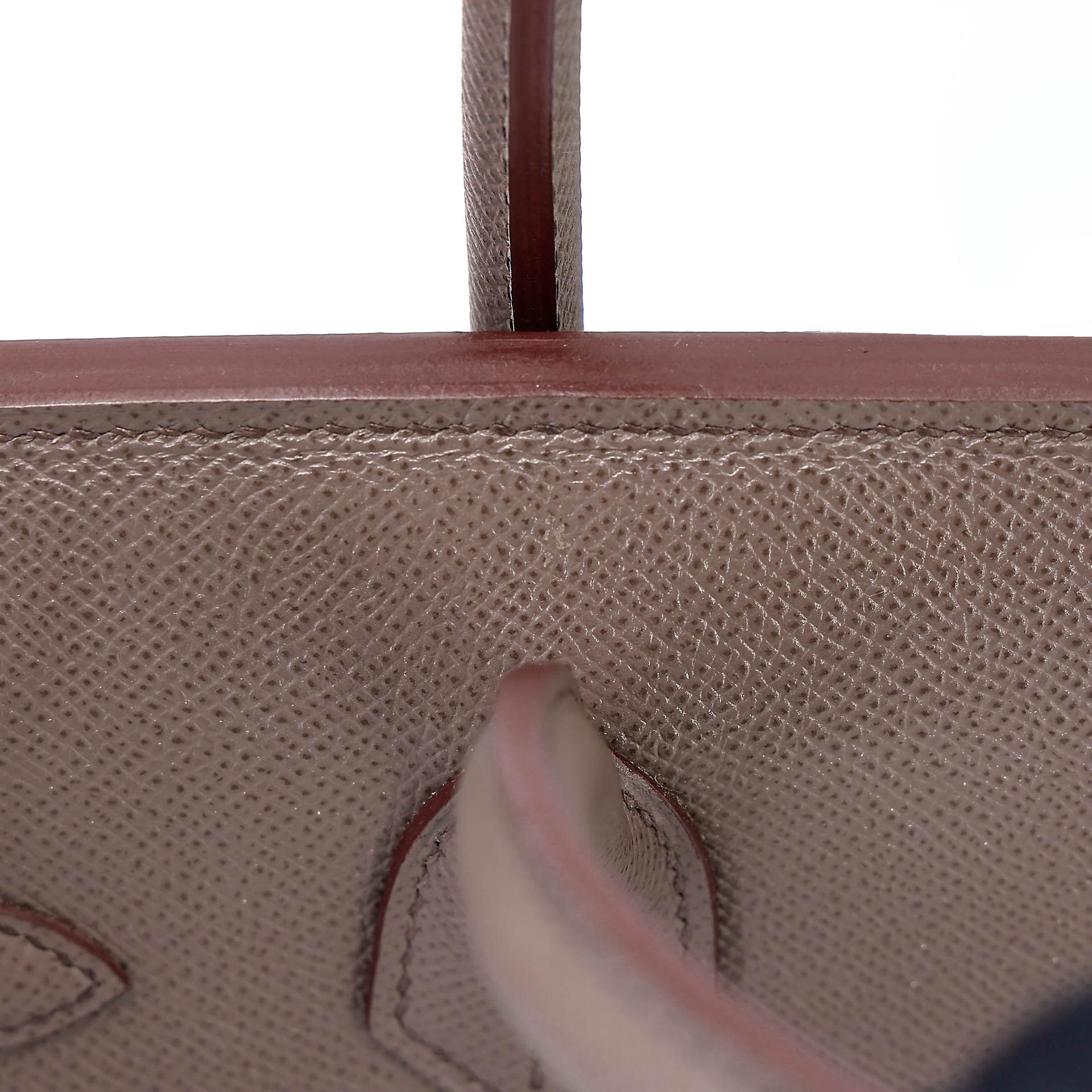 Very Good ( Rank A) HERMÈS Birkin 30 Etain (8F) Epsom Gold hardware R (2014) - 22