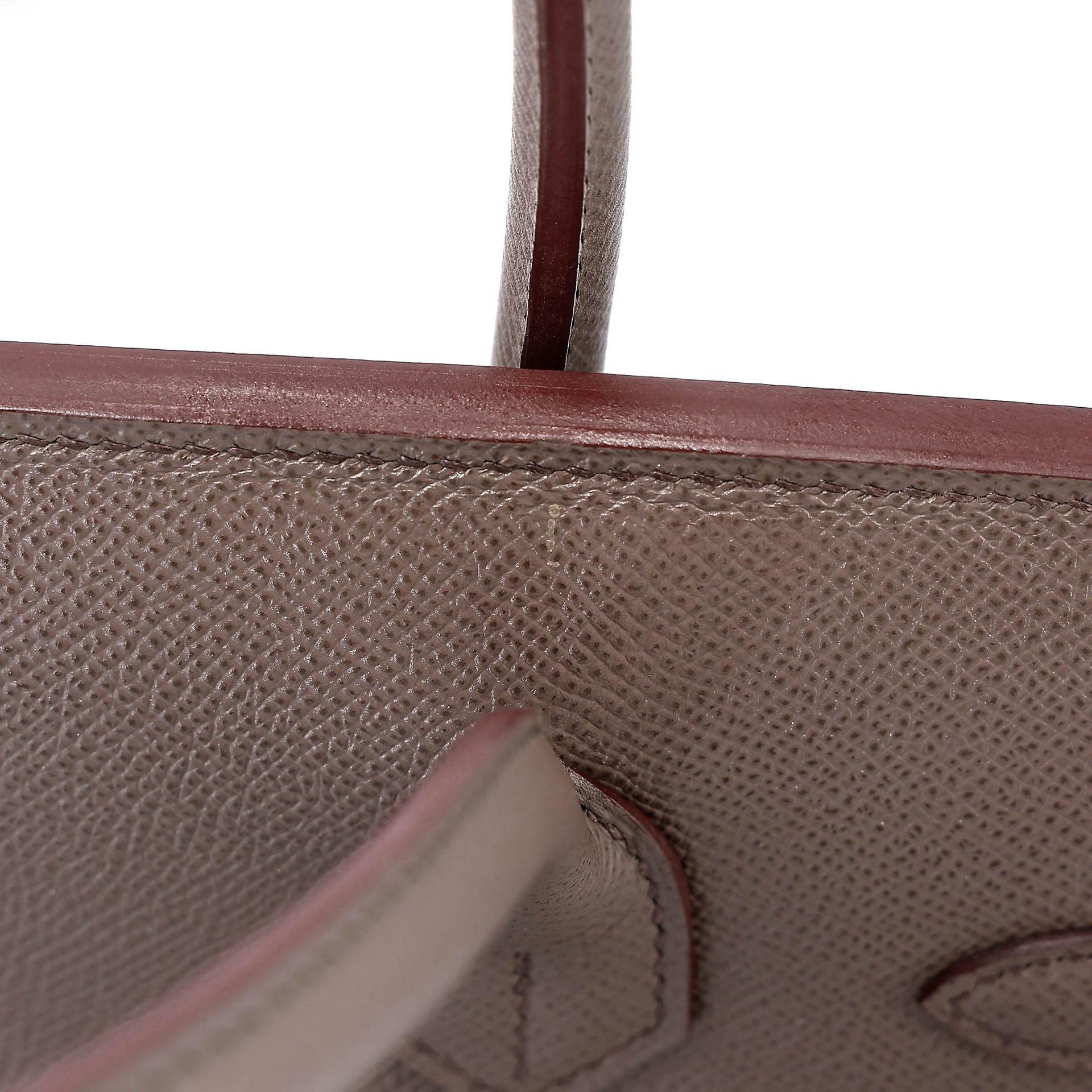 Very Good ( Rank A) HERMÈS Birkin 30 Etain (8F) Epsom Gold hardware R (2014) - 23