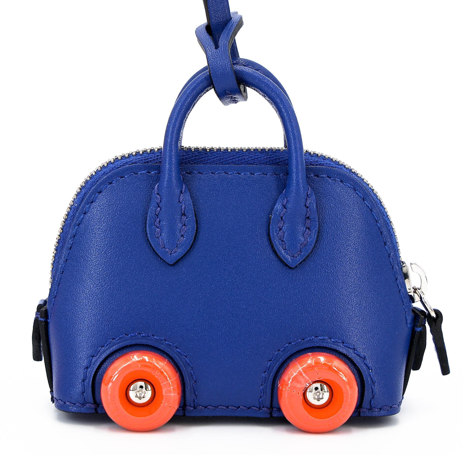 未使用保存品 HERMÈS 愛馬仕 Bolide On Wheels 掛件 7T 電光藍 Bleu Electrique 93 愛馬仕橘 Orange Tadelakt皮 B刻 2023年 - 2