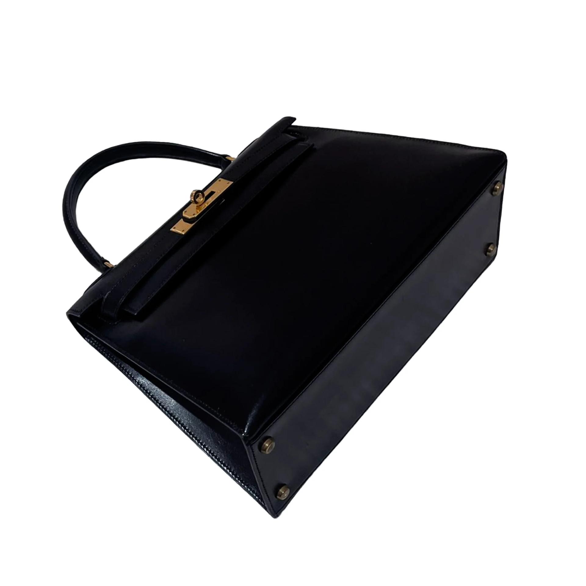HERMES刻印あり レザー ケース ブラック ゴールド金具 詳細不明 ケリー28 セリエ ブラック (89) | GINZA XIAOMA
