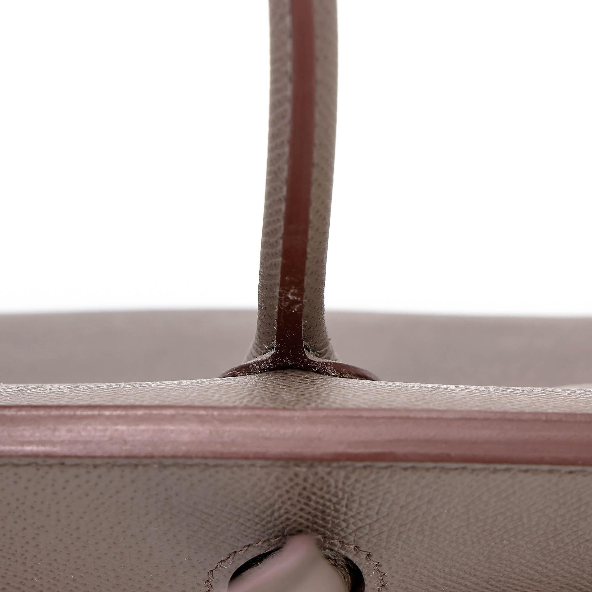 Very Good ( Rank A) HERMÈS Birkin 30 Etain (8F) Epsom Gold hardware R (2014) - 21