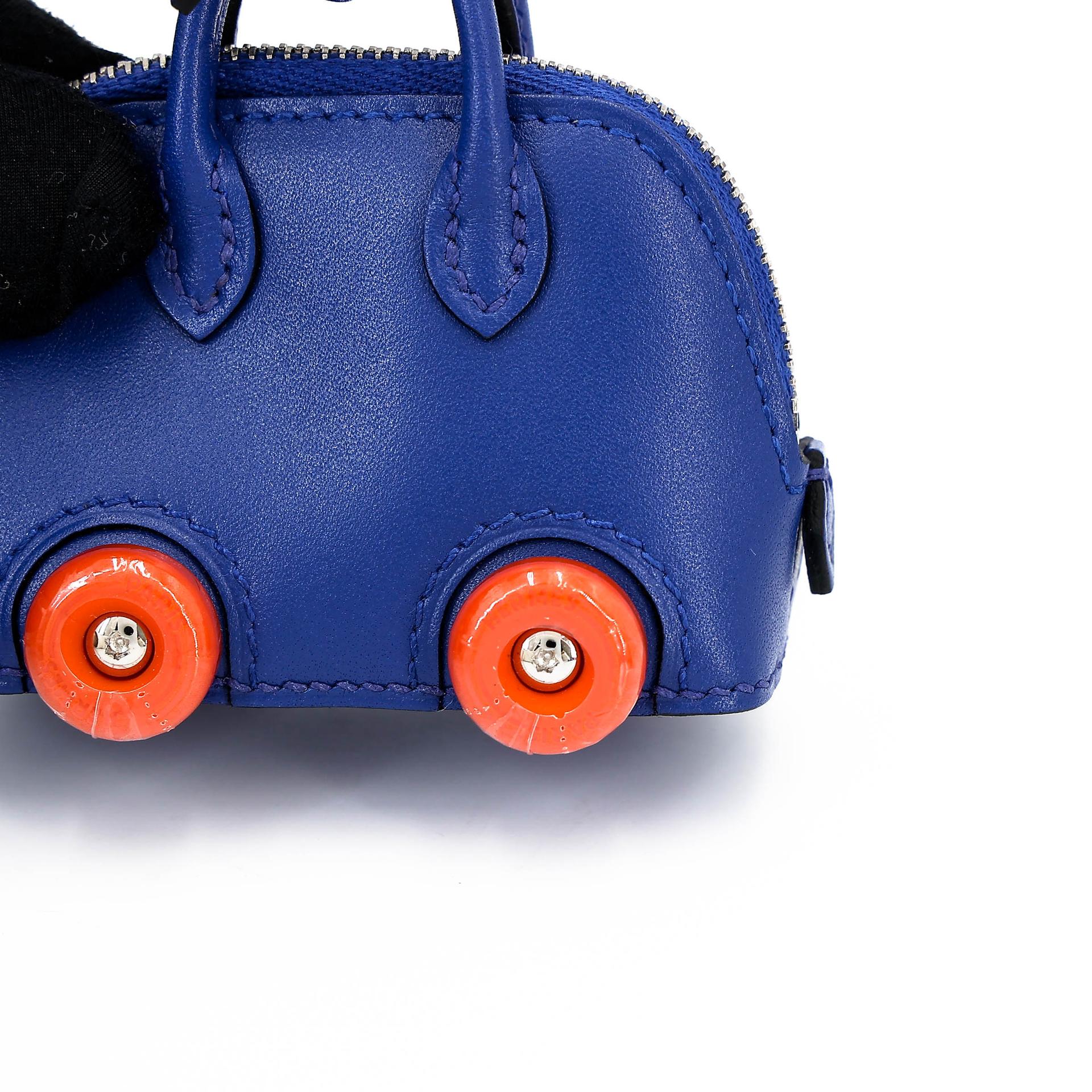未使用保存品 HERMÈS 愛馬仕 Bolide On Wheels 掛件 7T 電光藍 Bleu Electrique 93 愛馬仕橘 Orange Tadelakt皮 B刻 2023年 - 10
