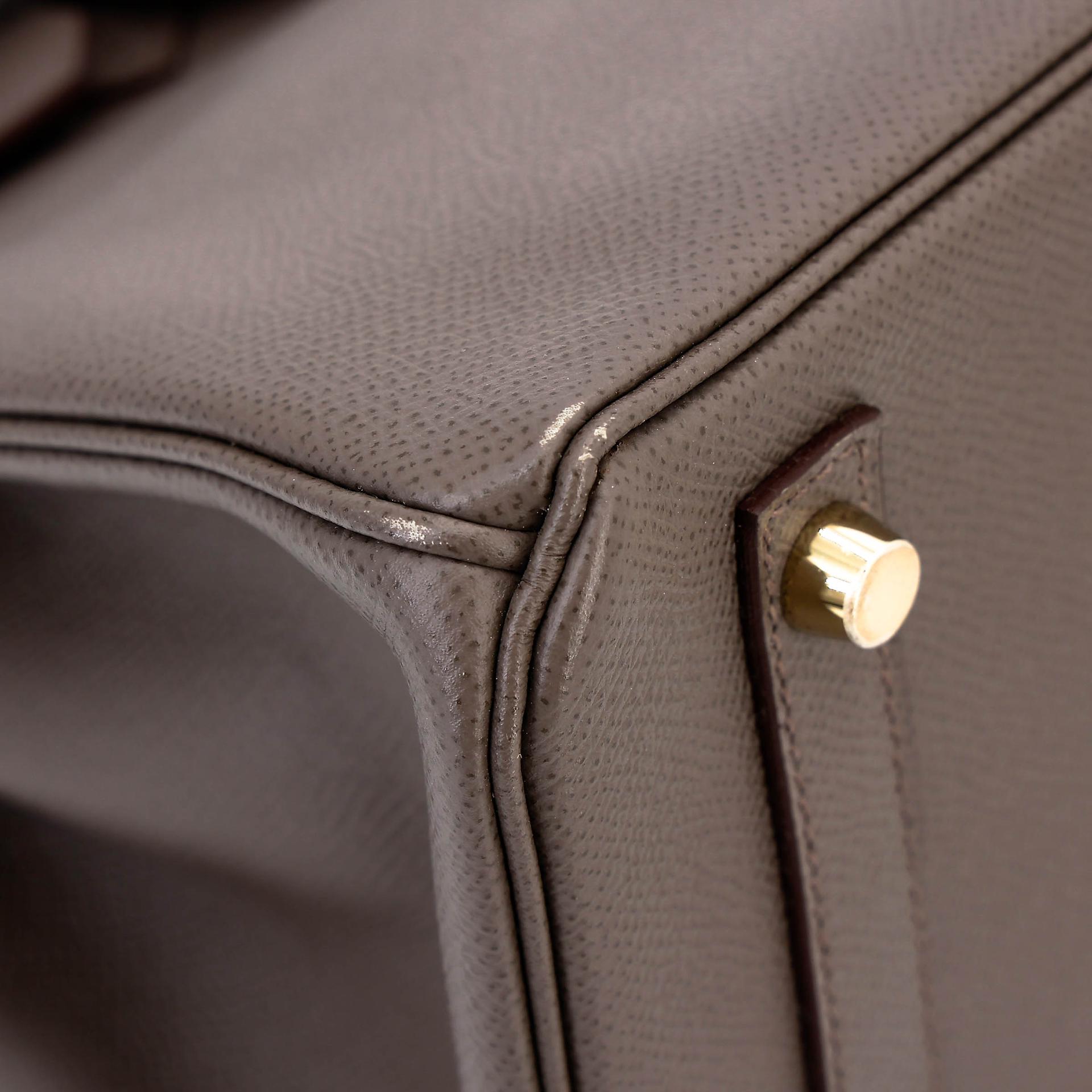 Very Good ( Rank A) HERMÈS Birkin 30 Etain (8F) Epsom Gold hardware R (2014) - 10