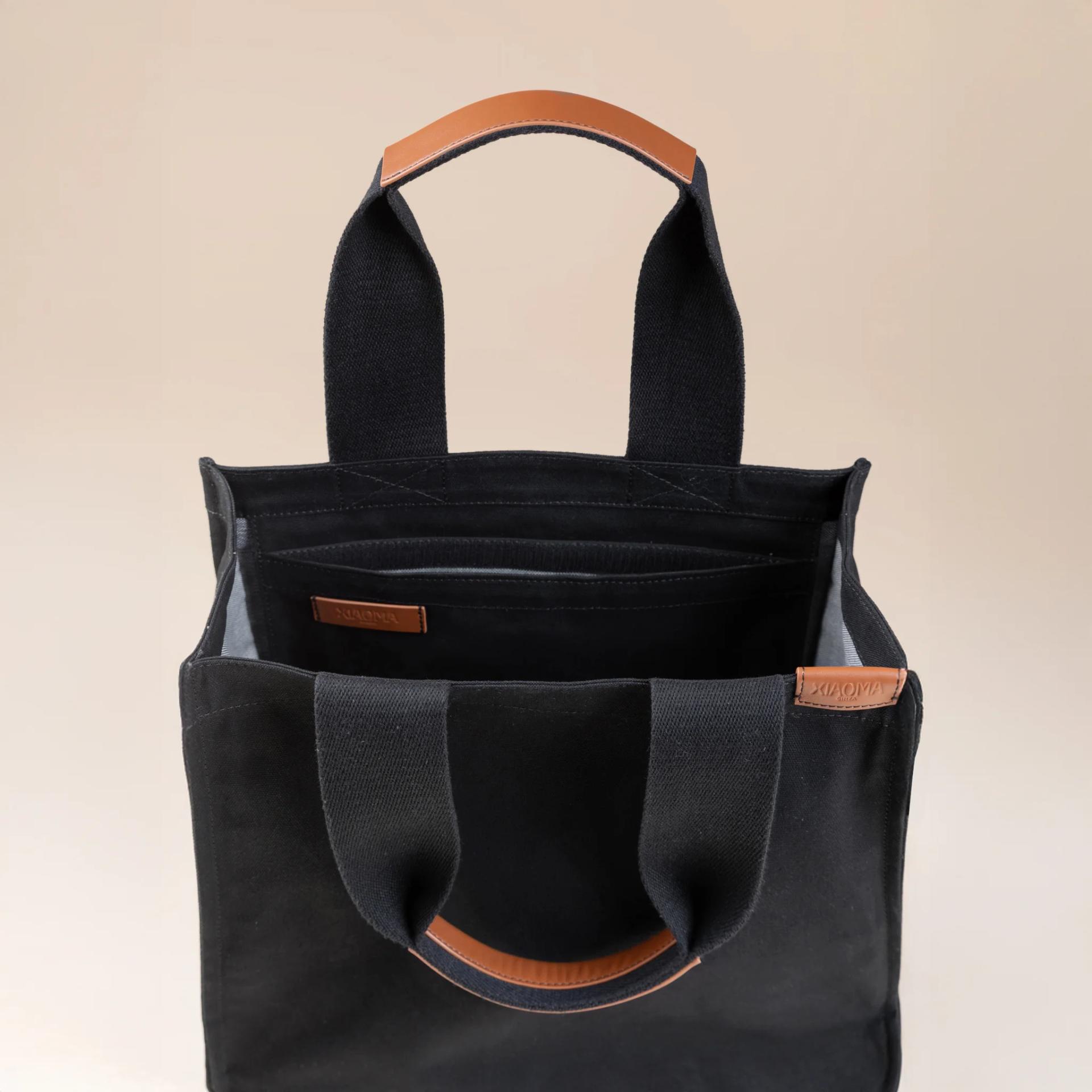 ランク N 新品 XIAOMA Travel Delight M トラベル・ディライト・ショッパーバッグMサイズ ブラック キャンバス - 6