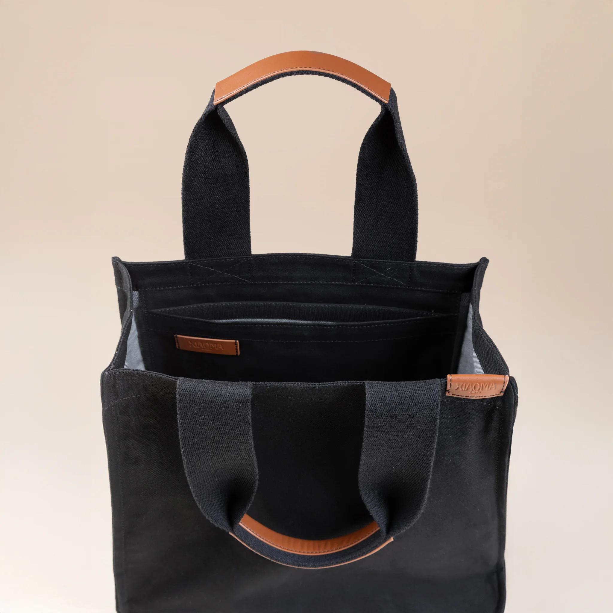 Brand New ( Rank N ) XIAOMA Travel Delight M Shopper Tote Black Canvas - 6