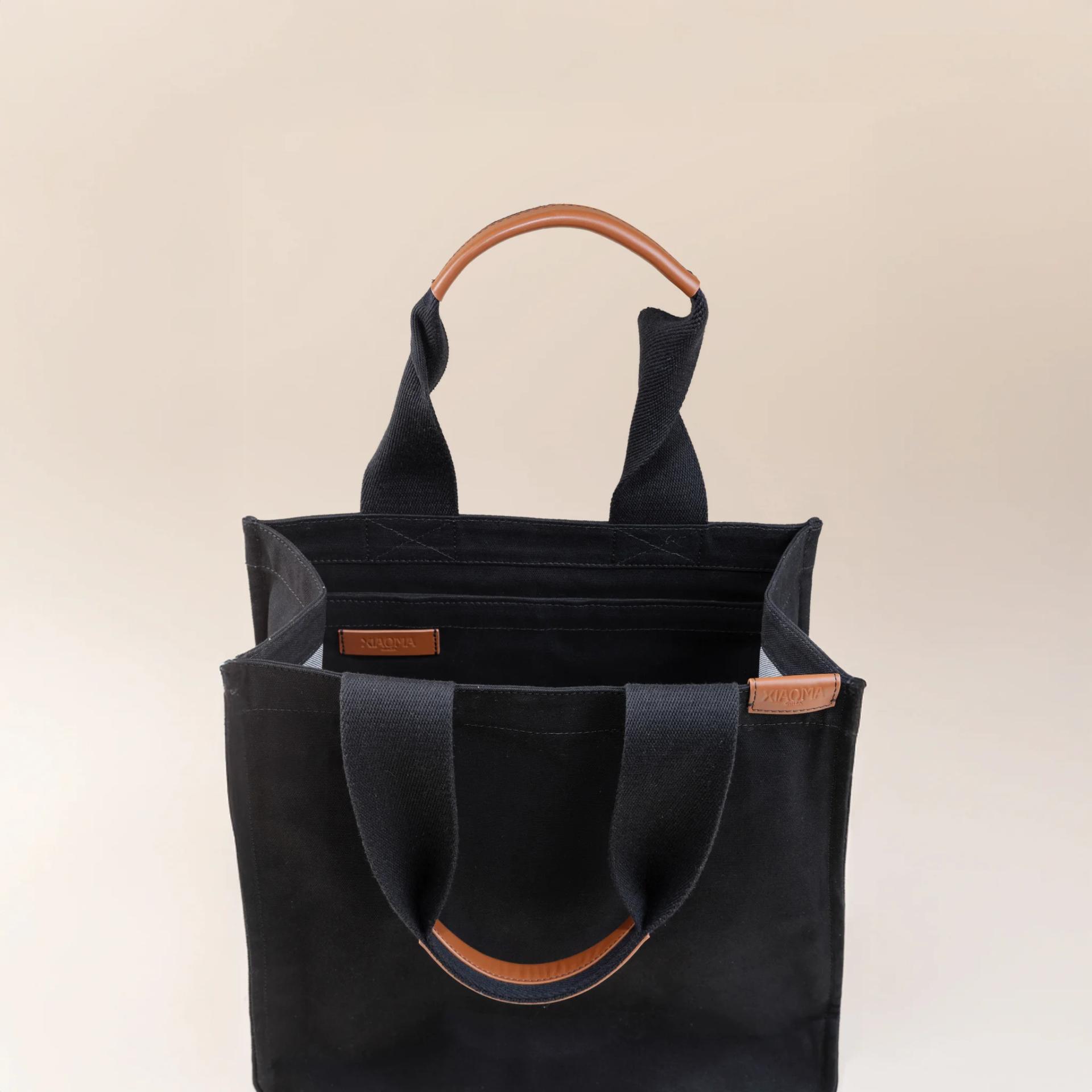 ランク N 新品 XIAOMA Travel Delight M トラベル・ディライト・ショッパーバッグMサイズ ブラック キャンバス - 4