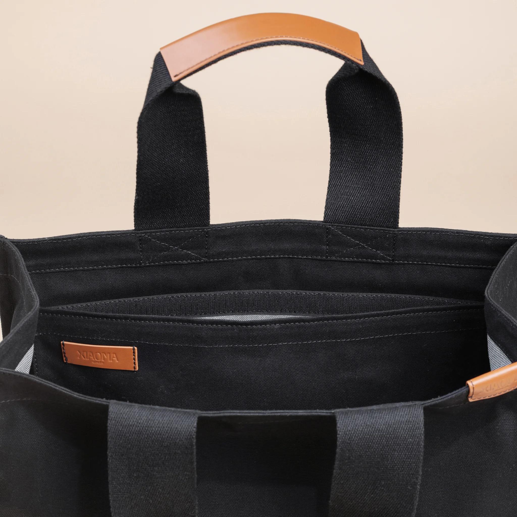 Brand New ( Rank N ) XIAOMA Travel Delight L Shopper Tote Black Canvas - 4