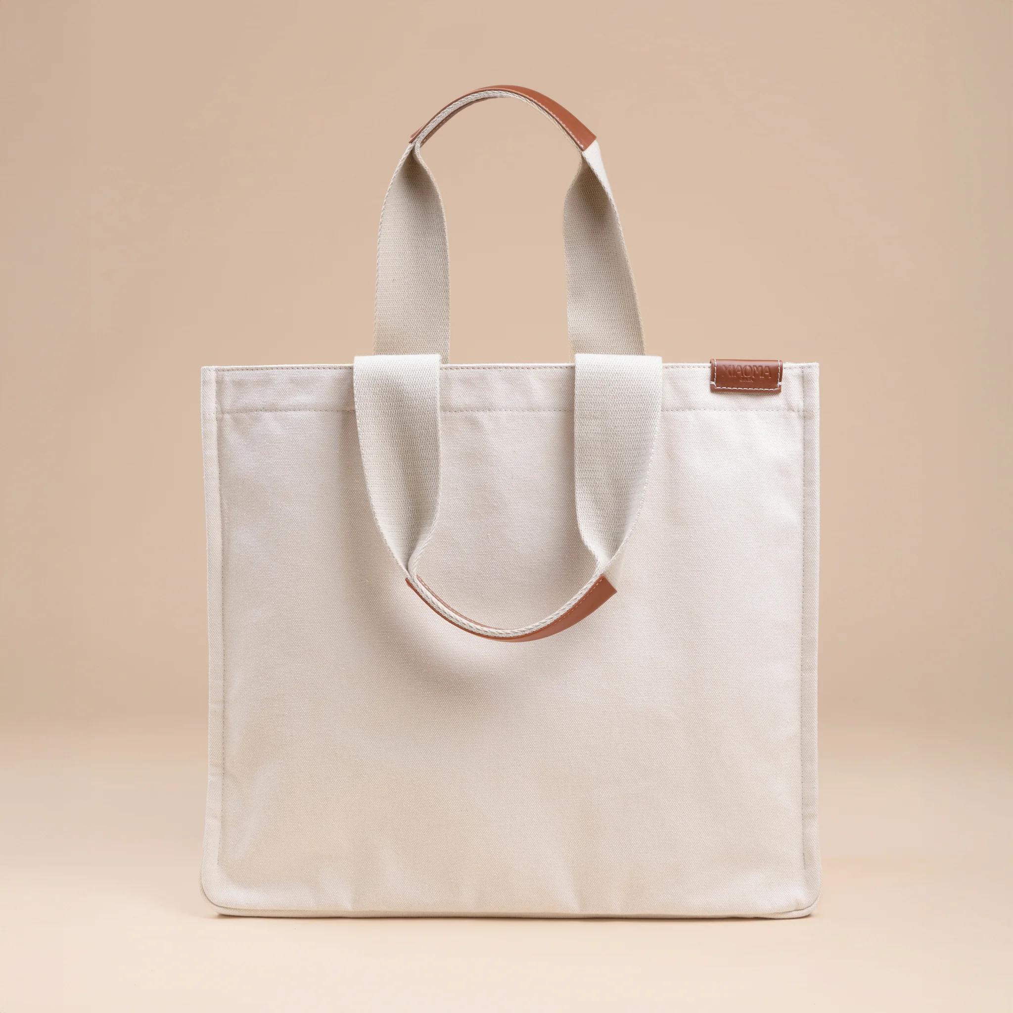 Brand New ( Rank N ) XIAOMA Travel Delight L Shopper Tote Beige Canvas - 1