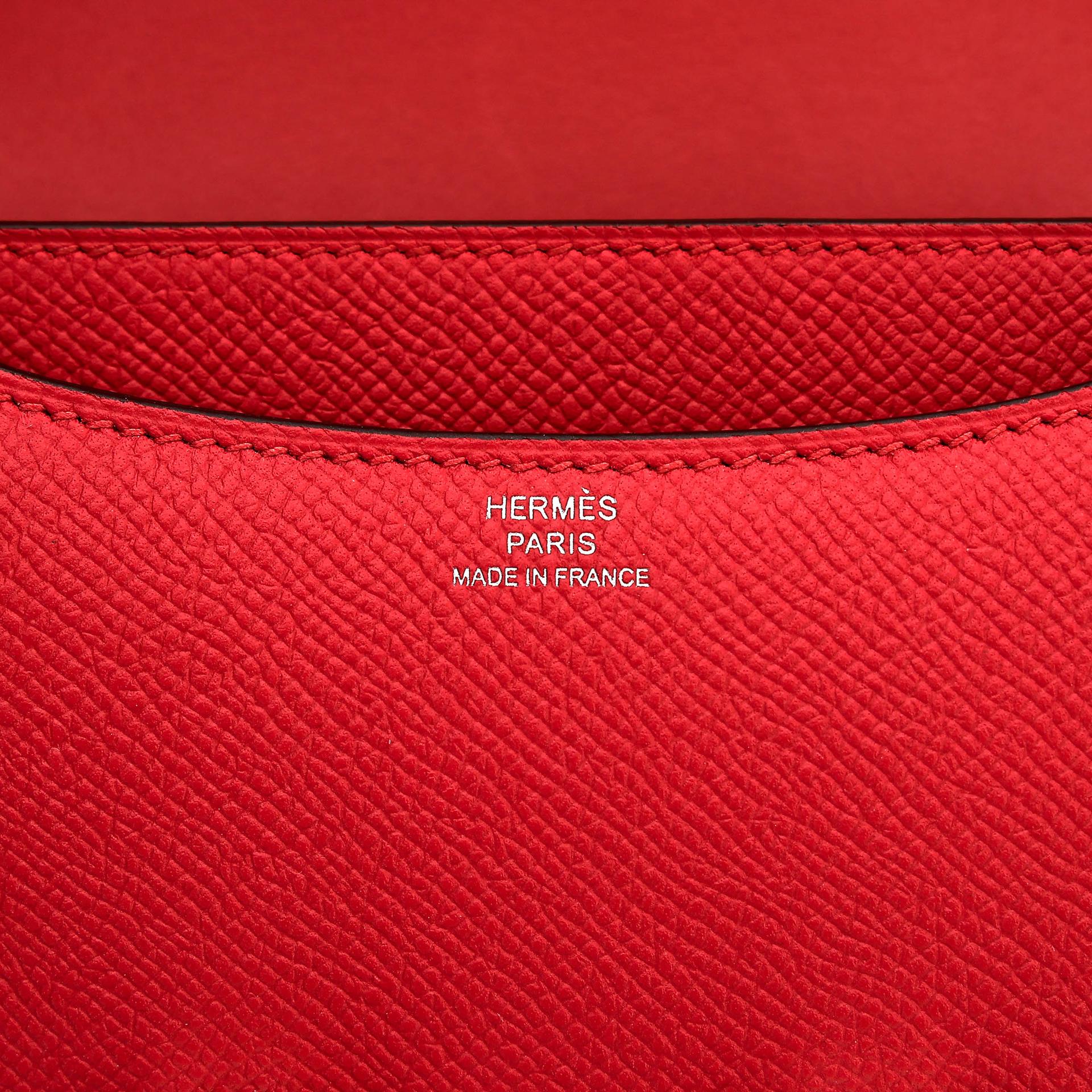Very Good ( Rank A) HERMÈS Constance Mini Rouge Tomate (S5) Epsom Palladium hardware A (2017) - 18
